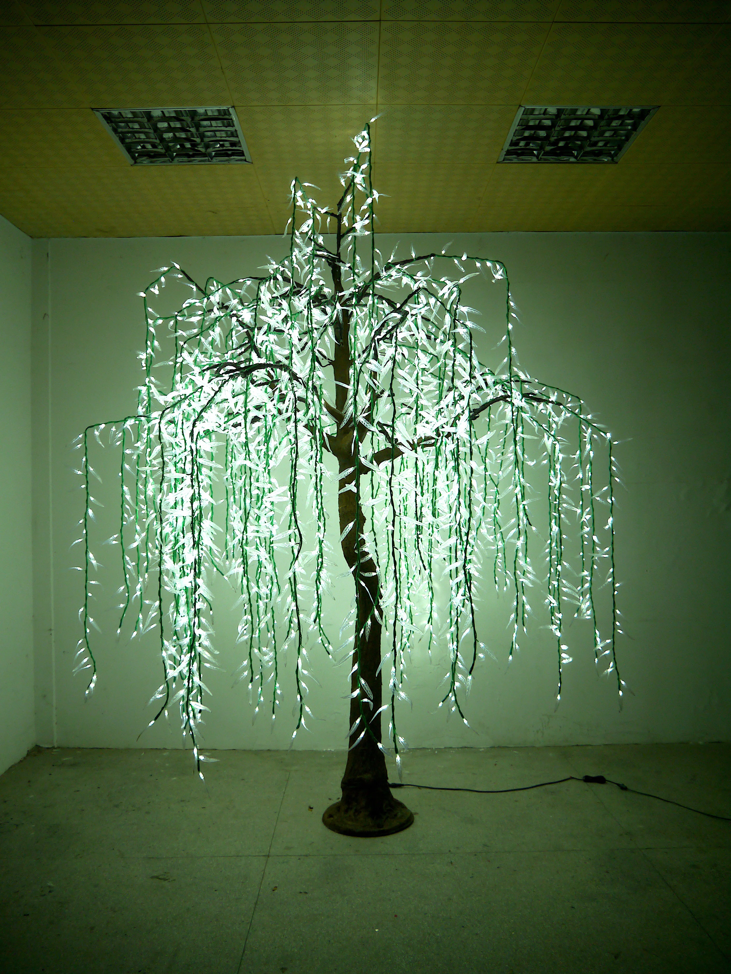 10' Pure White LED Weeping Willow Tree
