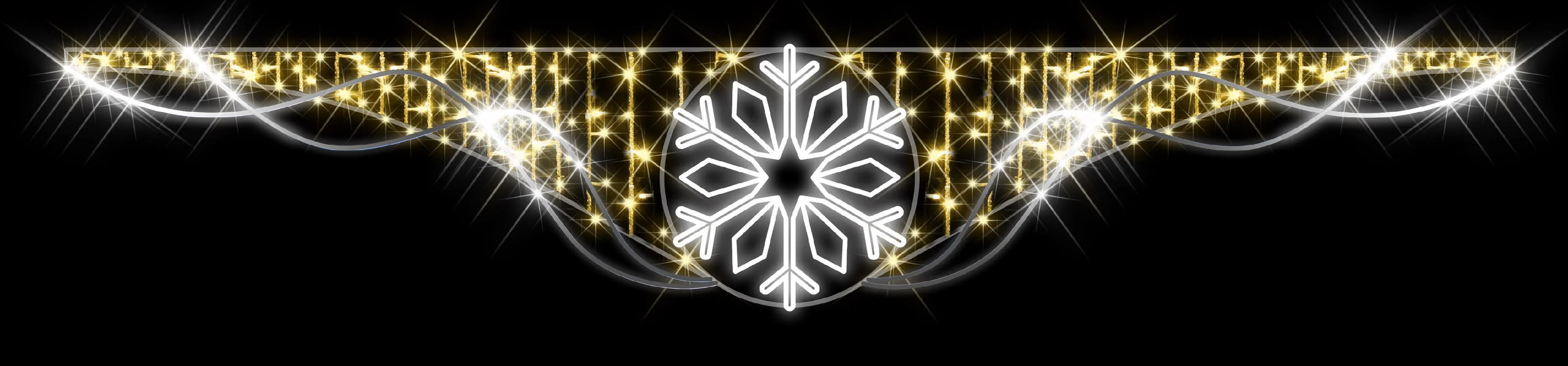 11' Long LED Snowflake Streamer