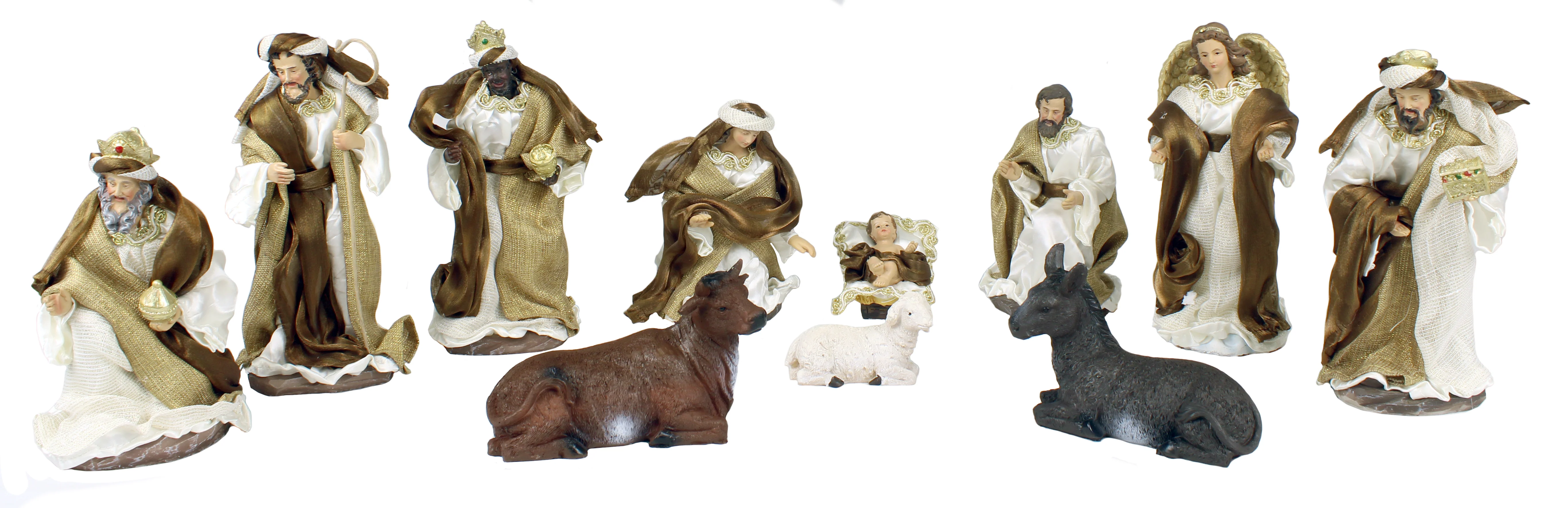11 Piece 8" Brown Fabric Nativity - Image 13