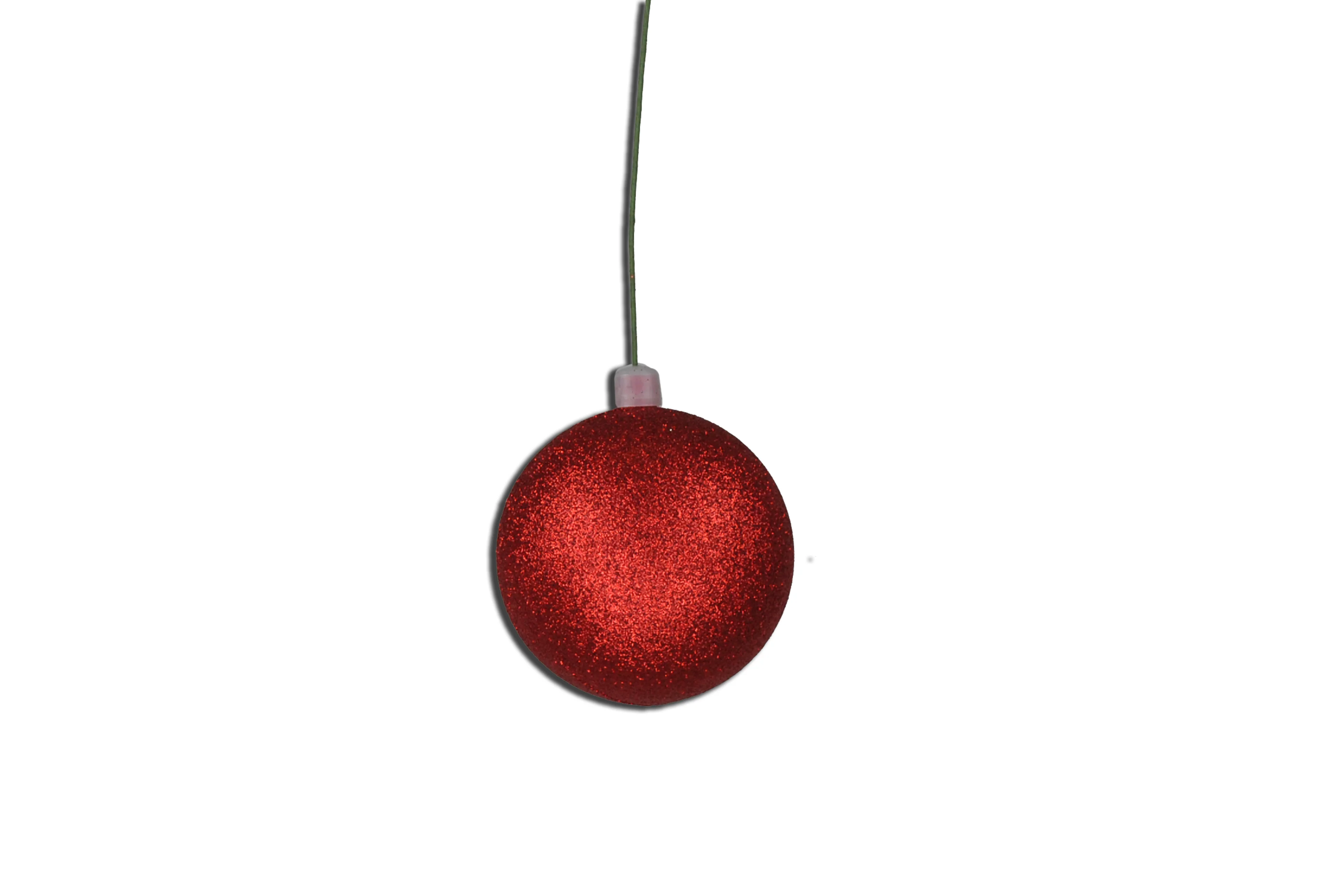12 Pack 60mm 2.5" Glitter Red Ball Ornament with Wire - Image 3
