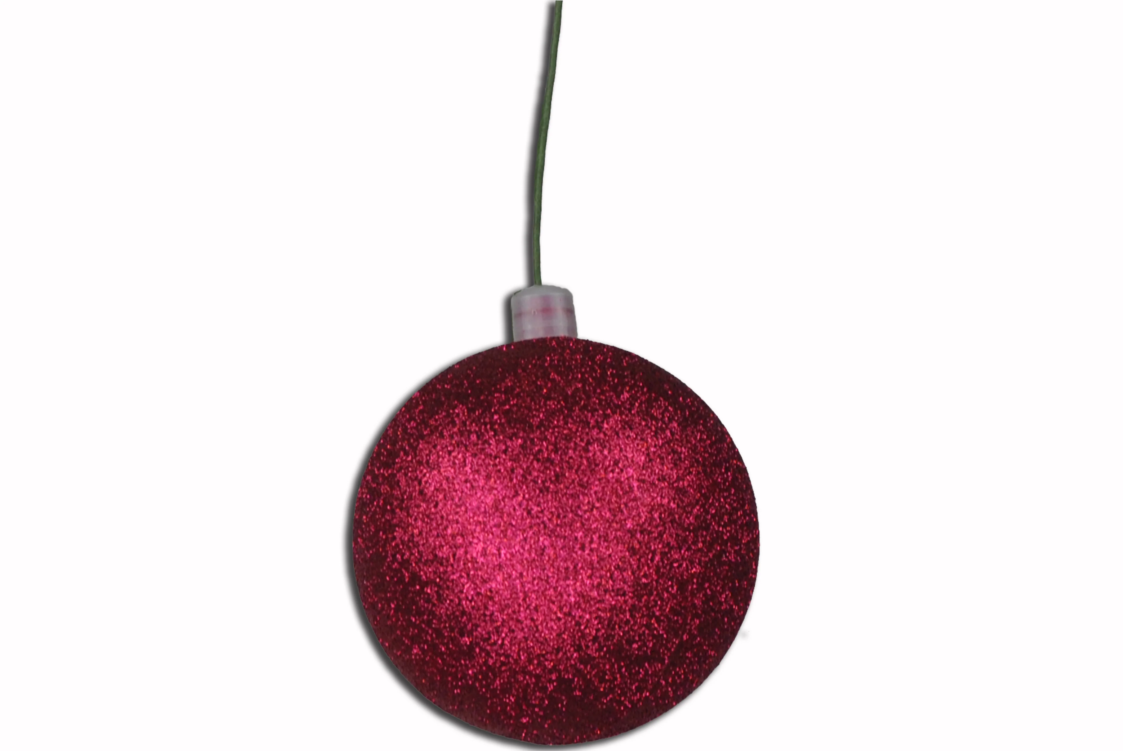 12 Pack 70mm 2.75" Burgundy Glitter Ball Ornament with Wire - Image 2