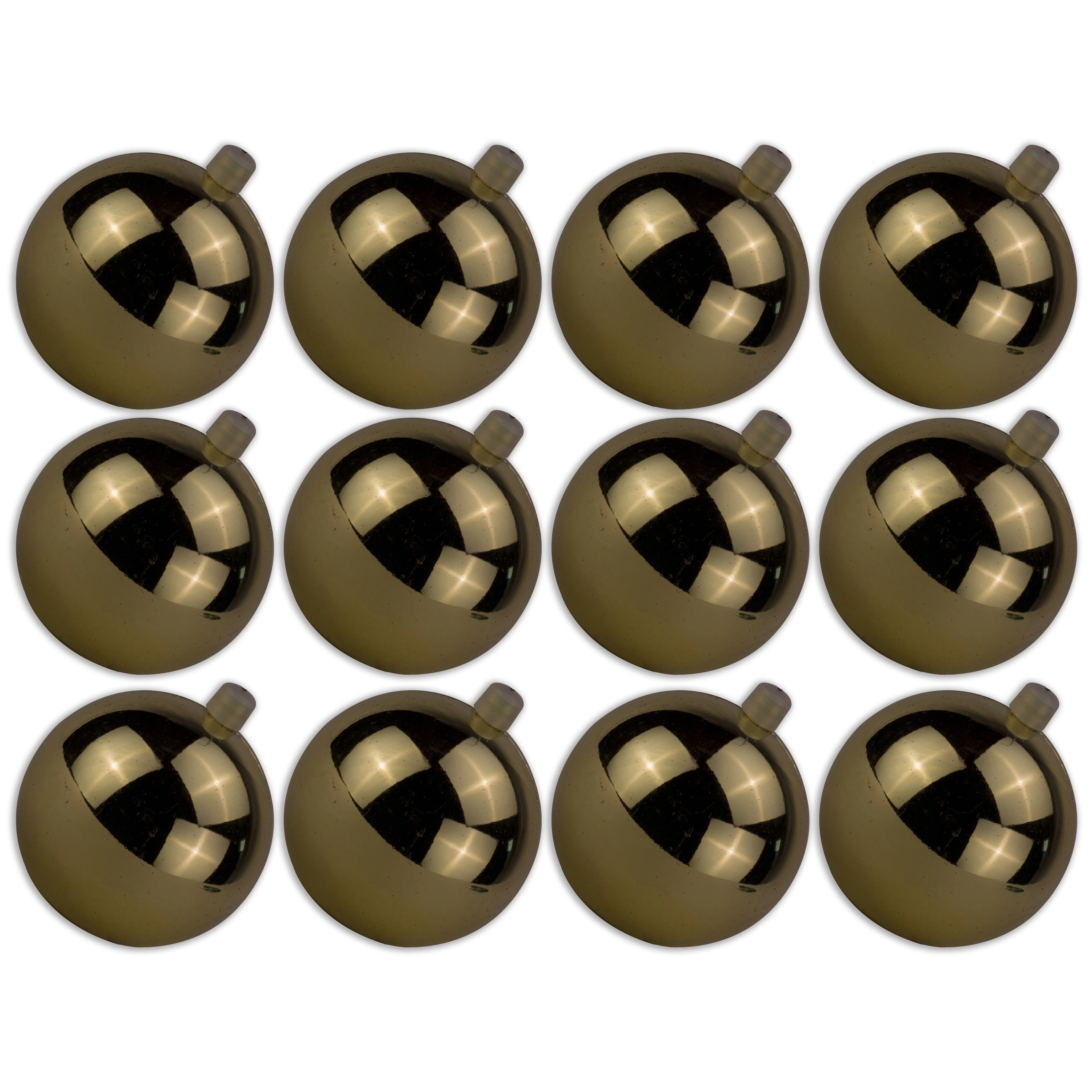 12 Pack 70mm 2.75 Shiny Gold Ornament with Wire and UV Coating