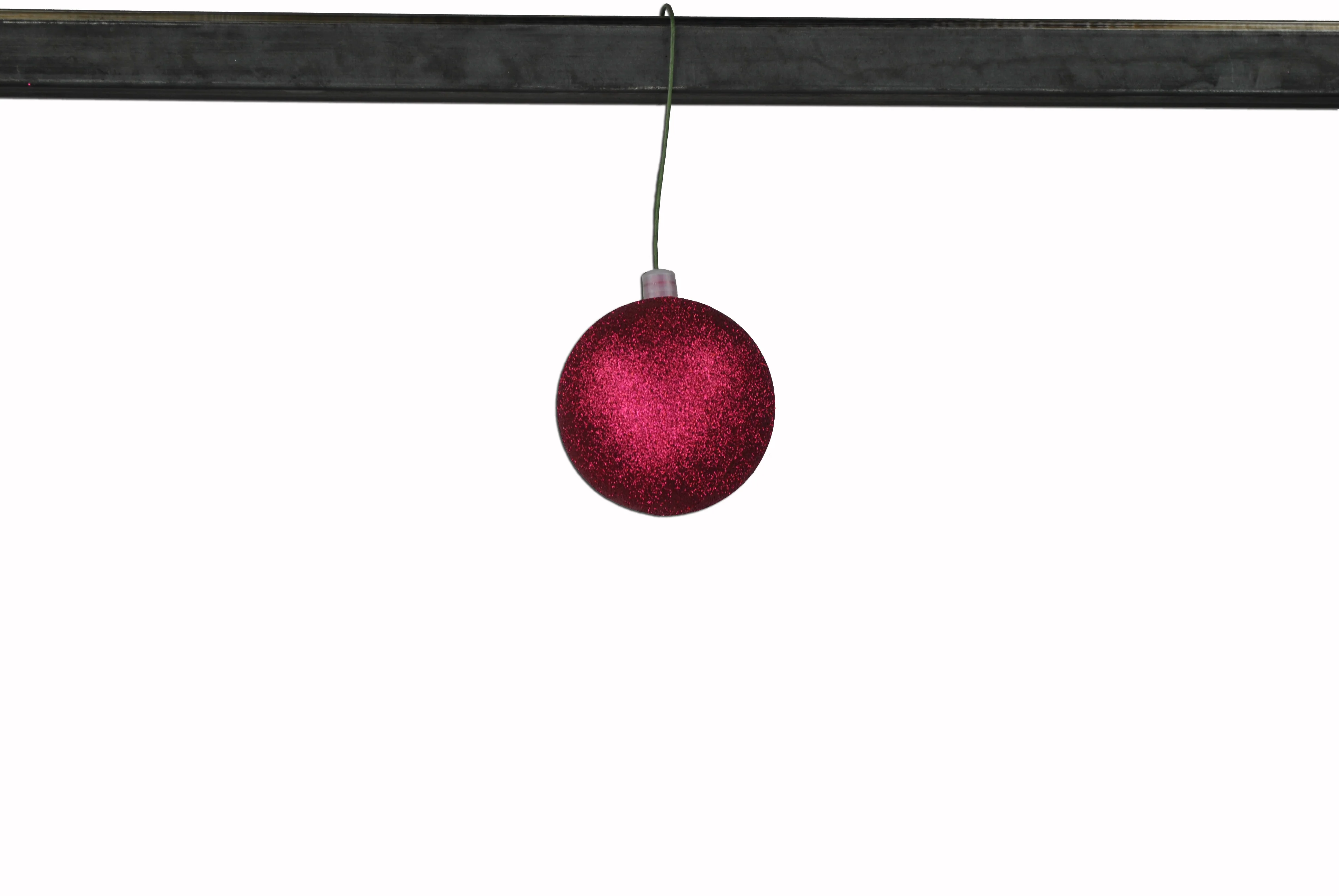 12 Pack 80mm 3" Burgundy Glitter Ball Ornament with Wire