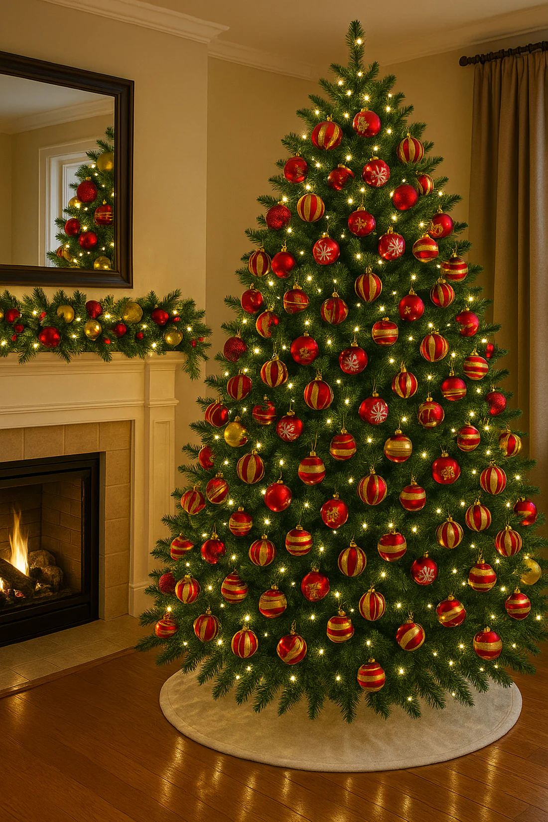 12 Pack Red and Gold Assorted Ball Ornaments - Image 3