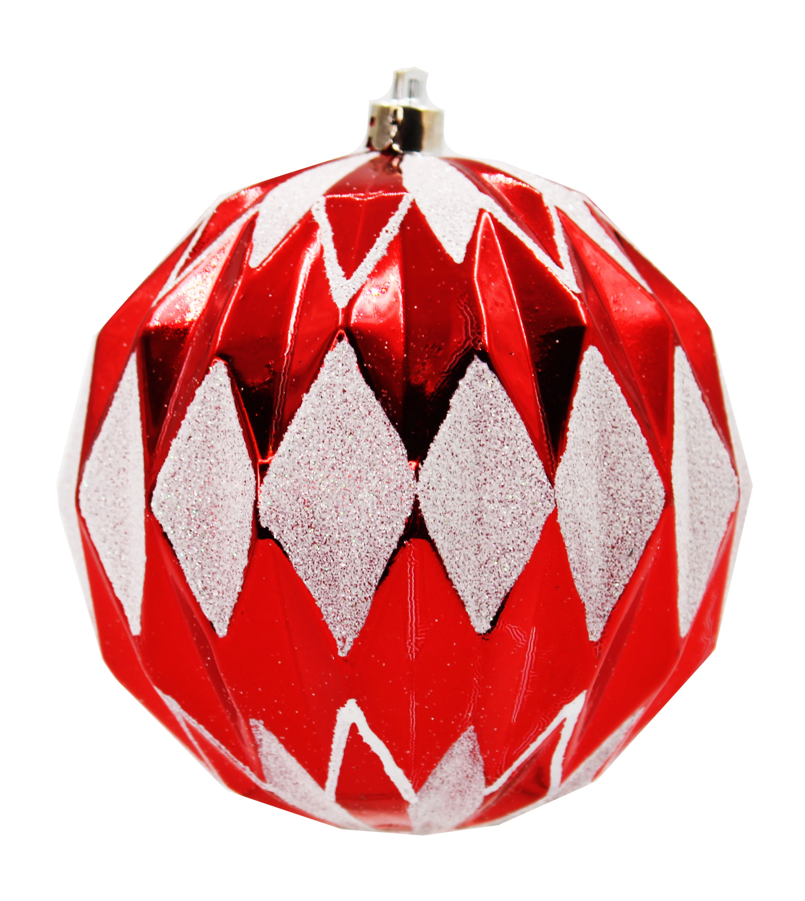 12 Pack Red and White Assorted Ball Ornaments - Image 2
