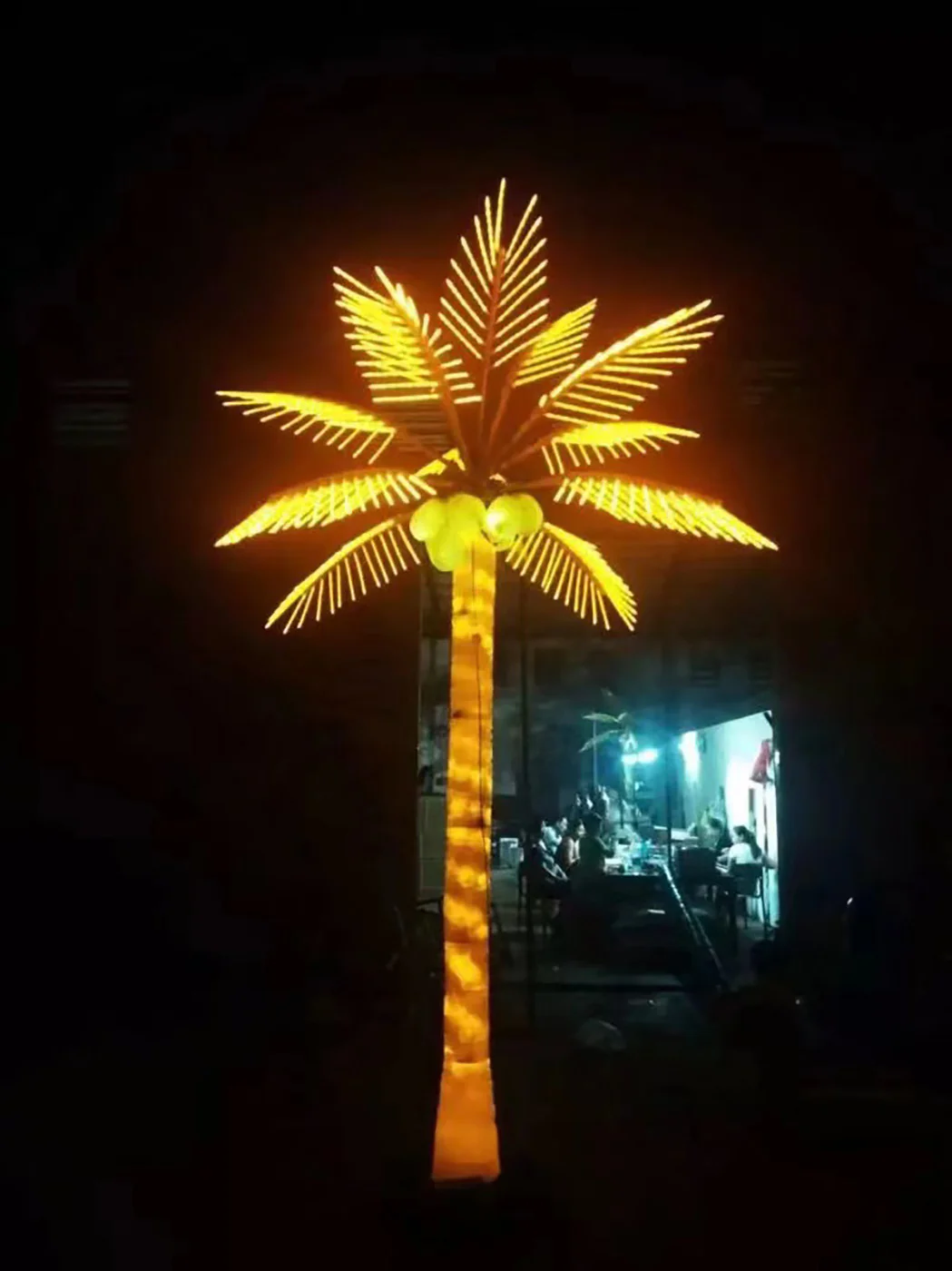12' Tall LED Yellow Palm Tree
