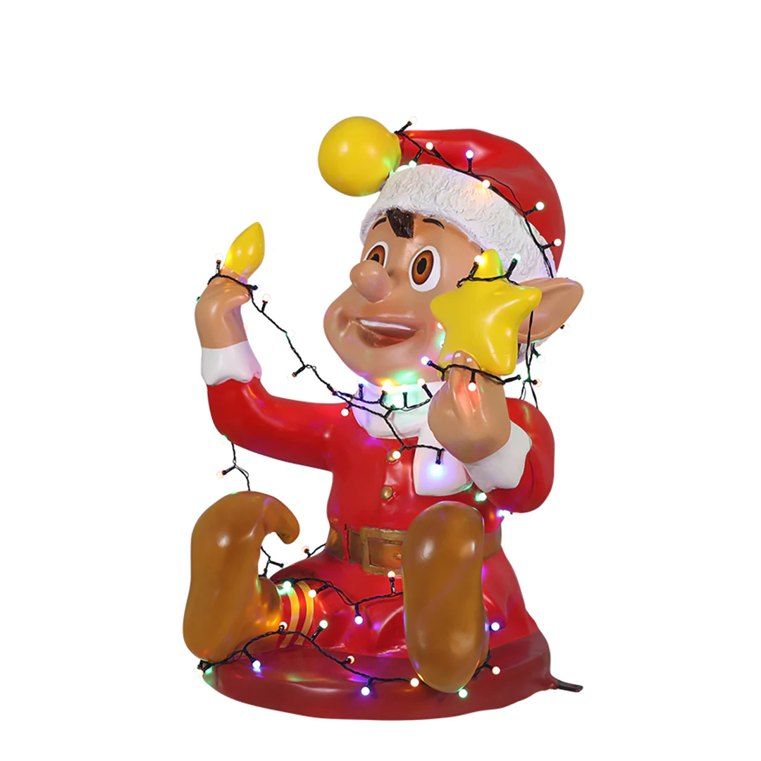 2.5' Elf Tangled in Lights - Image 2