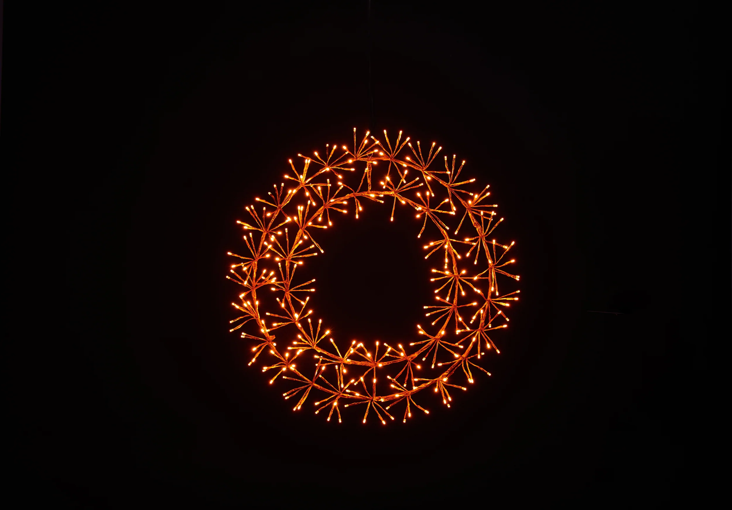 2' Orange Micro LED Wreath with Orange Frame