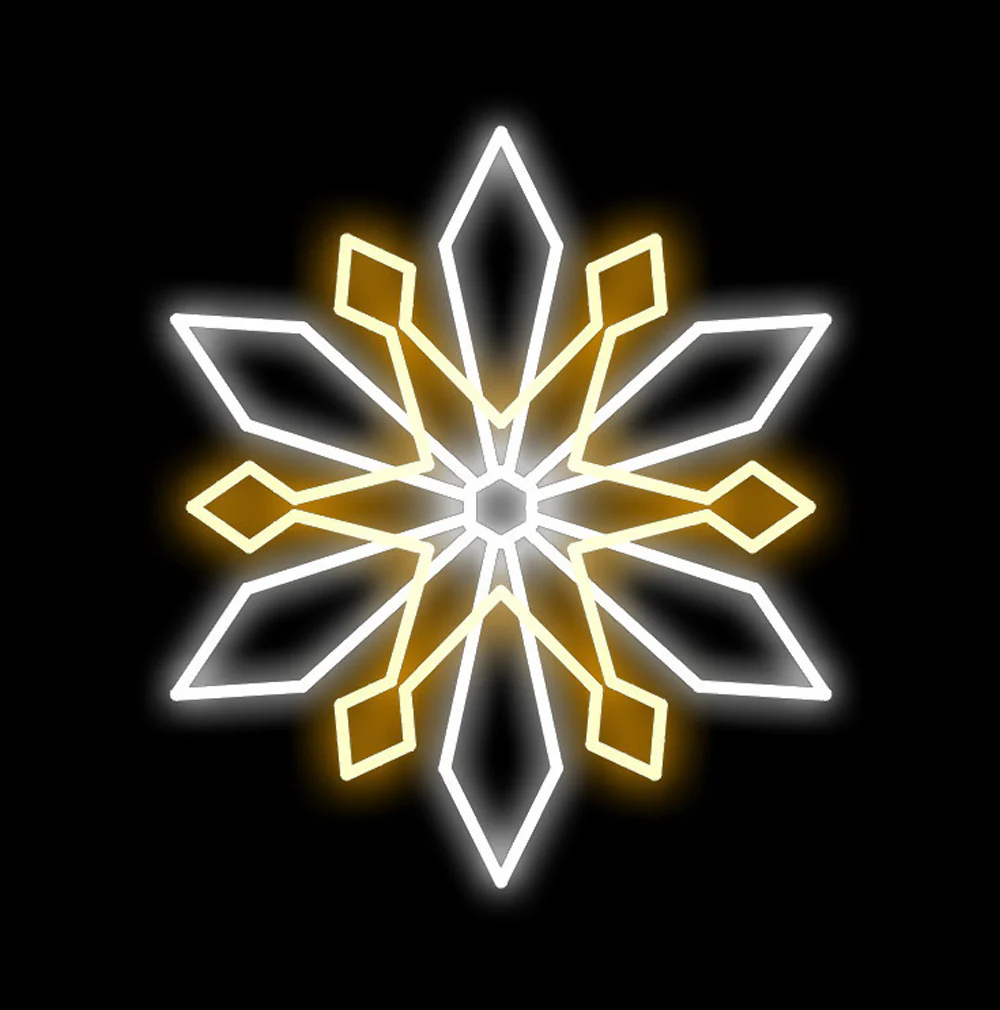 2' Pure White and Warm White LED Snowflake Ground Mount