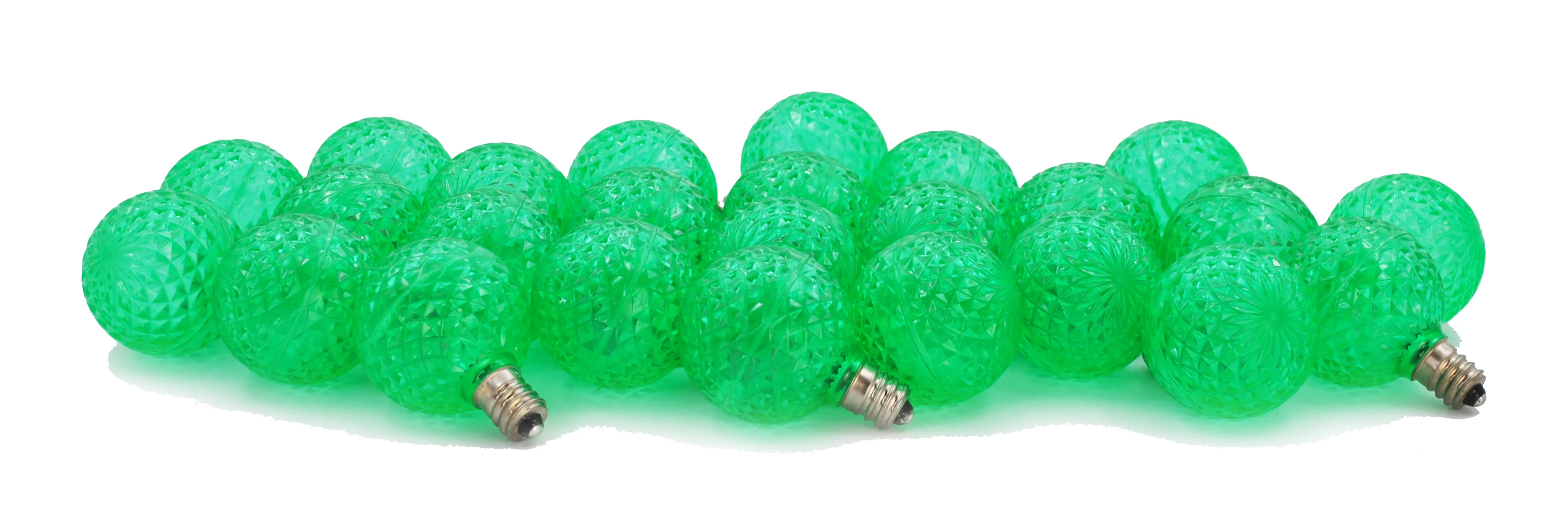 25 Pack of G40 Green Replacement Bulb with E12 Base
