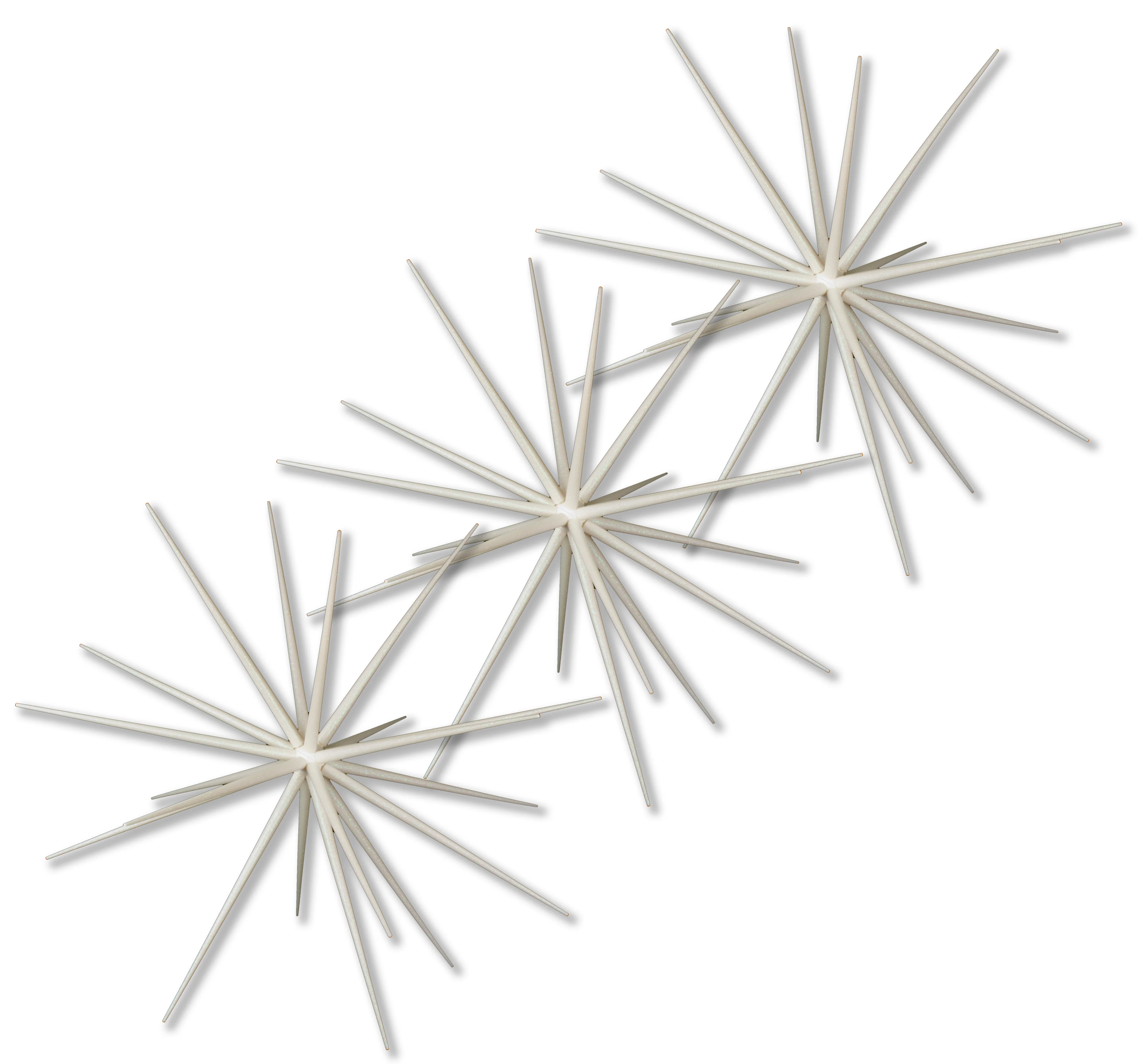 3 Pack of 15" Starburst Ornament with White Glitter