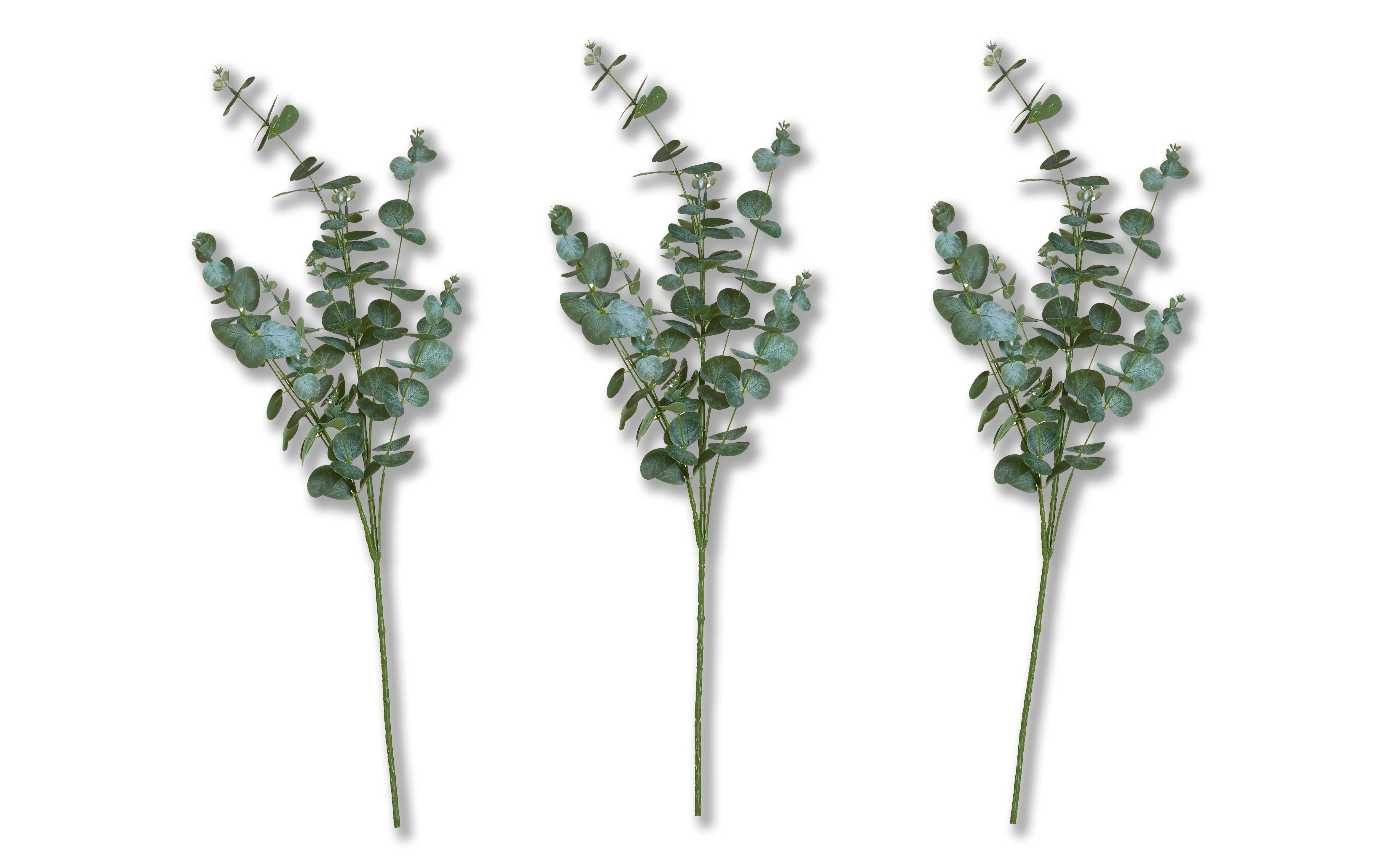 3 Pack of Eucalyptus Leaf Picks with Glitter Enhancement