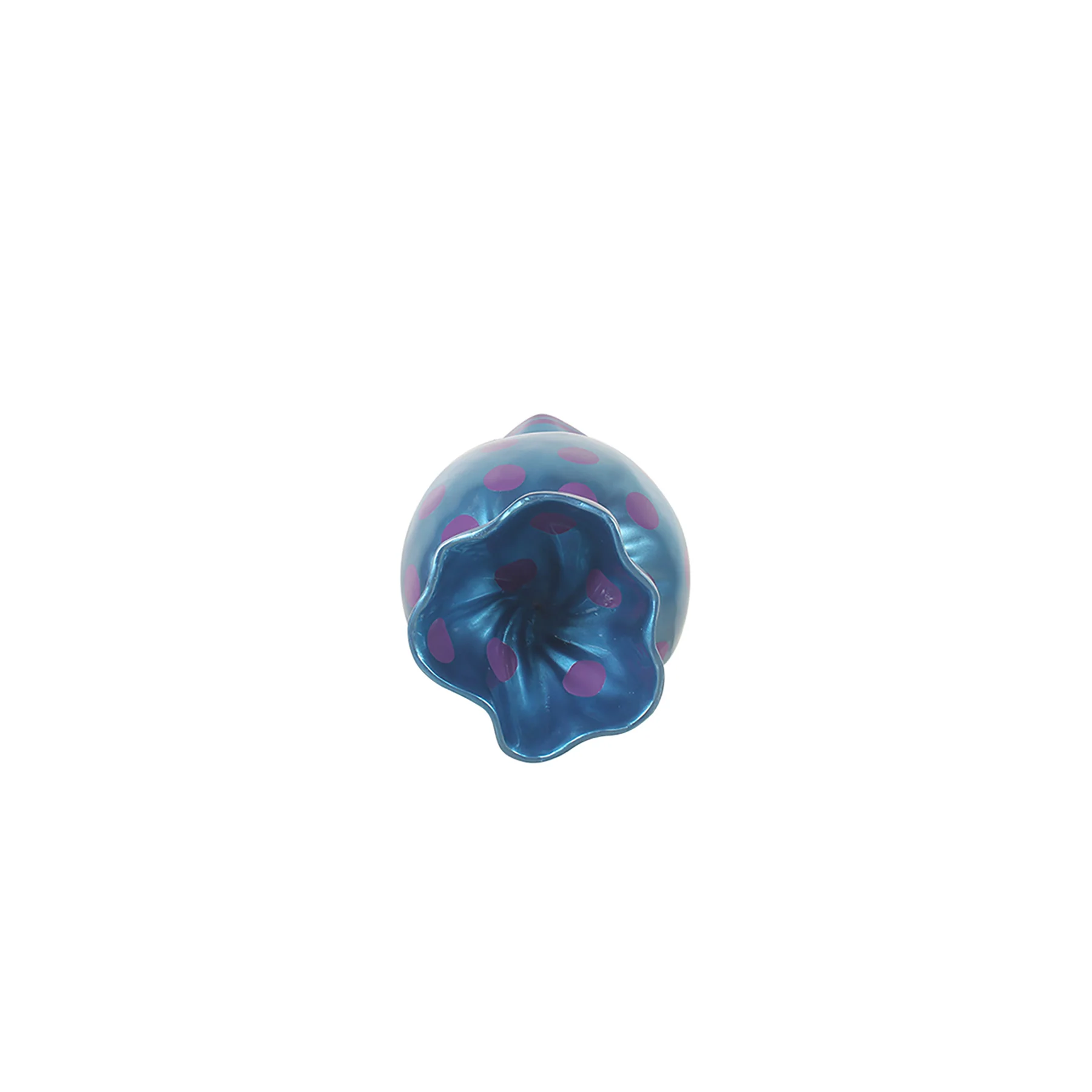 3' Wrapped Oval Candy with Light Blue Wrapper and Purple Polka Dots - Image 3
