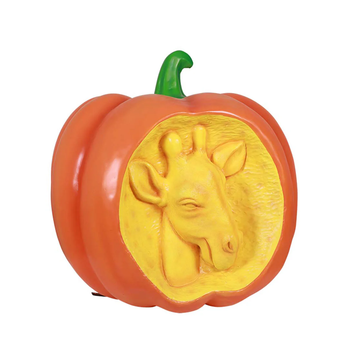36" Giraffe Carved Pumpkin - Image 4