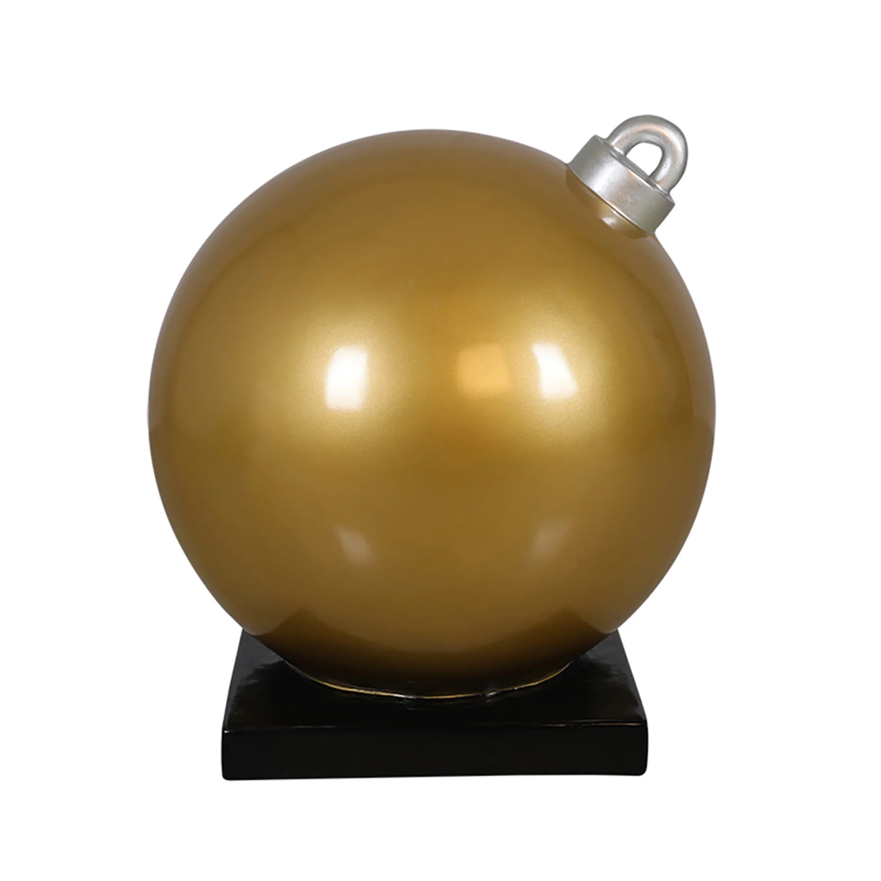 36" Gold Christmas Ball Ornament Display with Base - Image 2