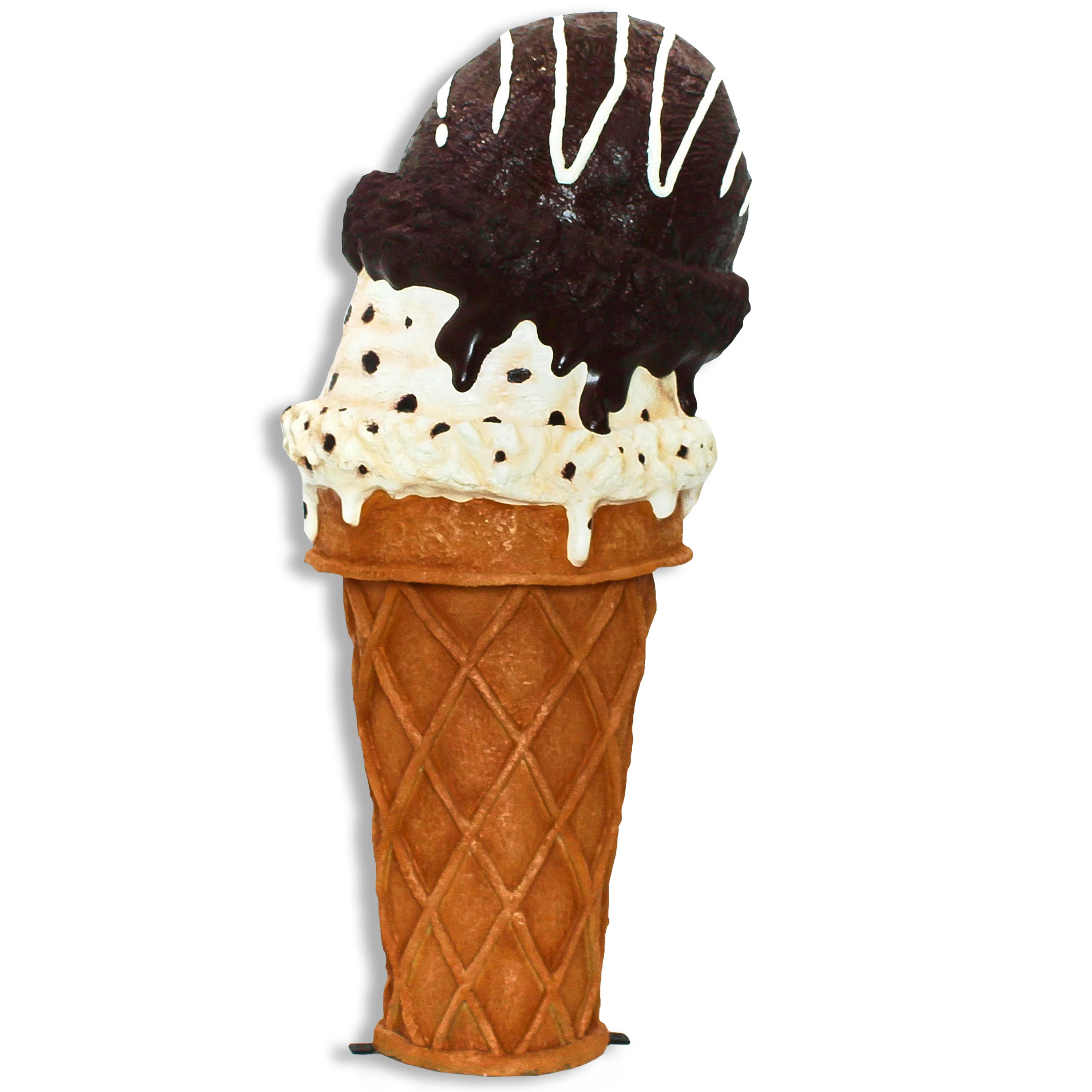 4' Double Scoop Chocolate and Cookie Dough Ice Cream Cone - Image 4