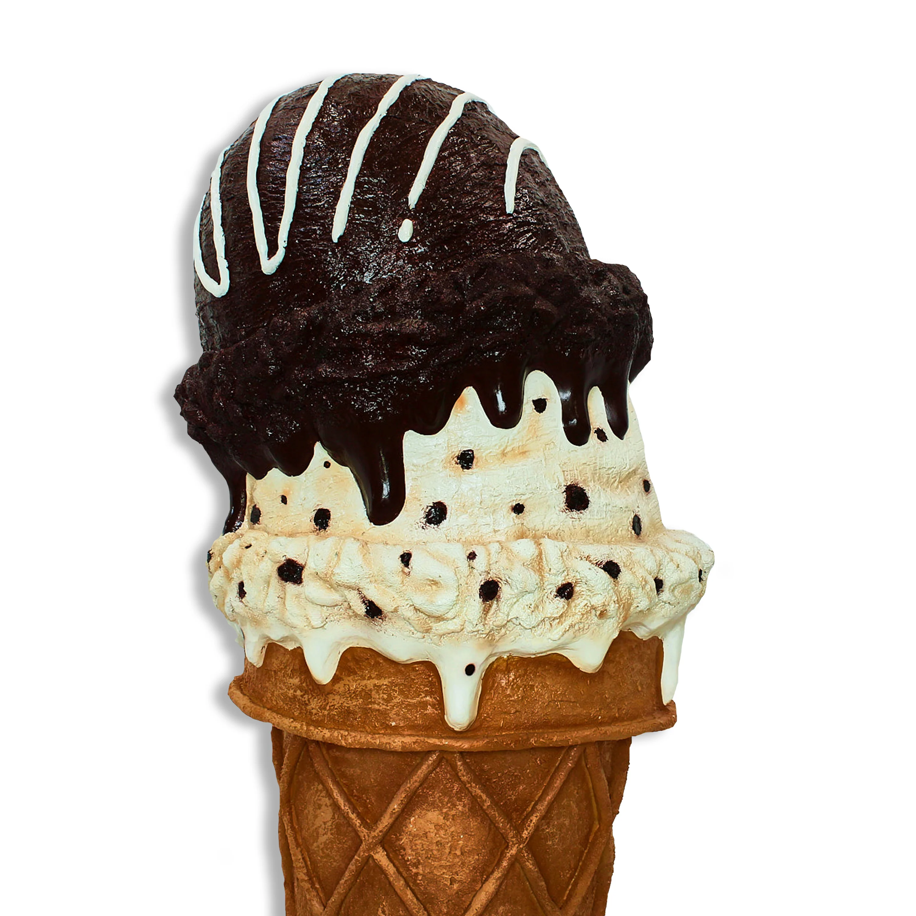 4' Double Scoop Chocolate and Cookie Dough Ice Cream Cone - Image 5