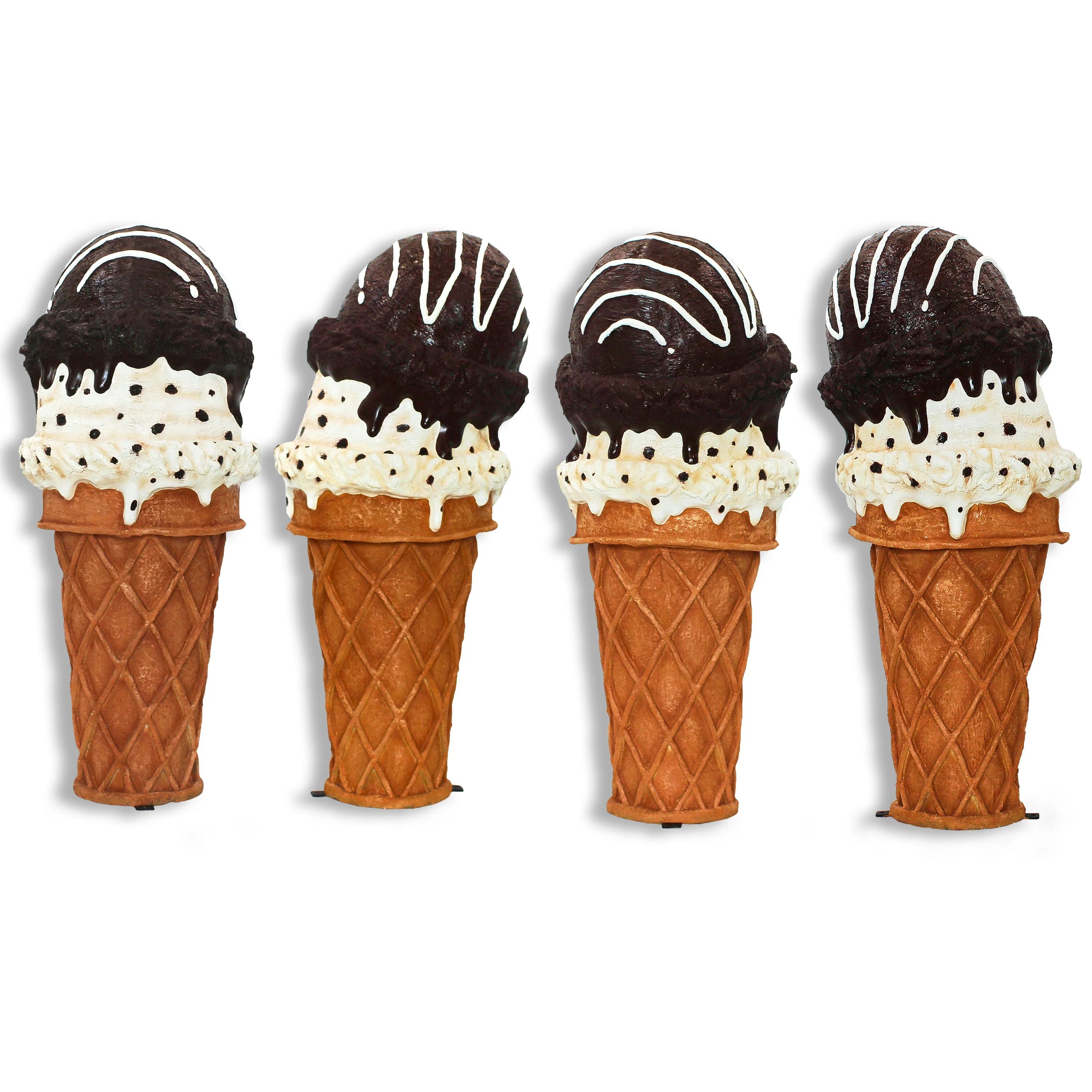 4' Double Scoop Chocolate and Cookie Dough Ice Cream Cone - Image 6