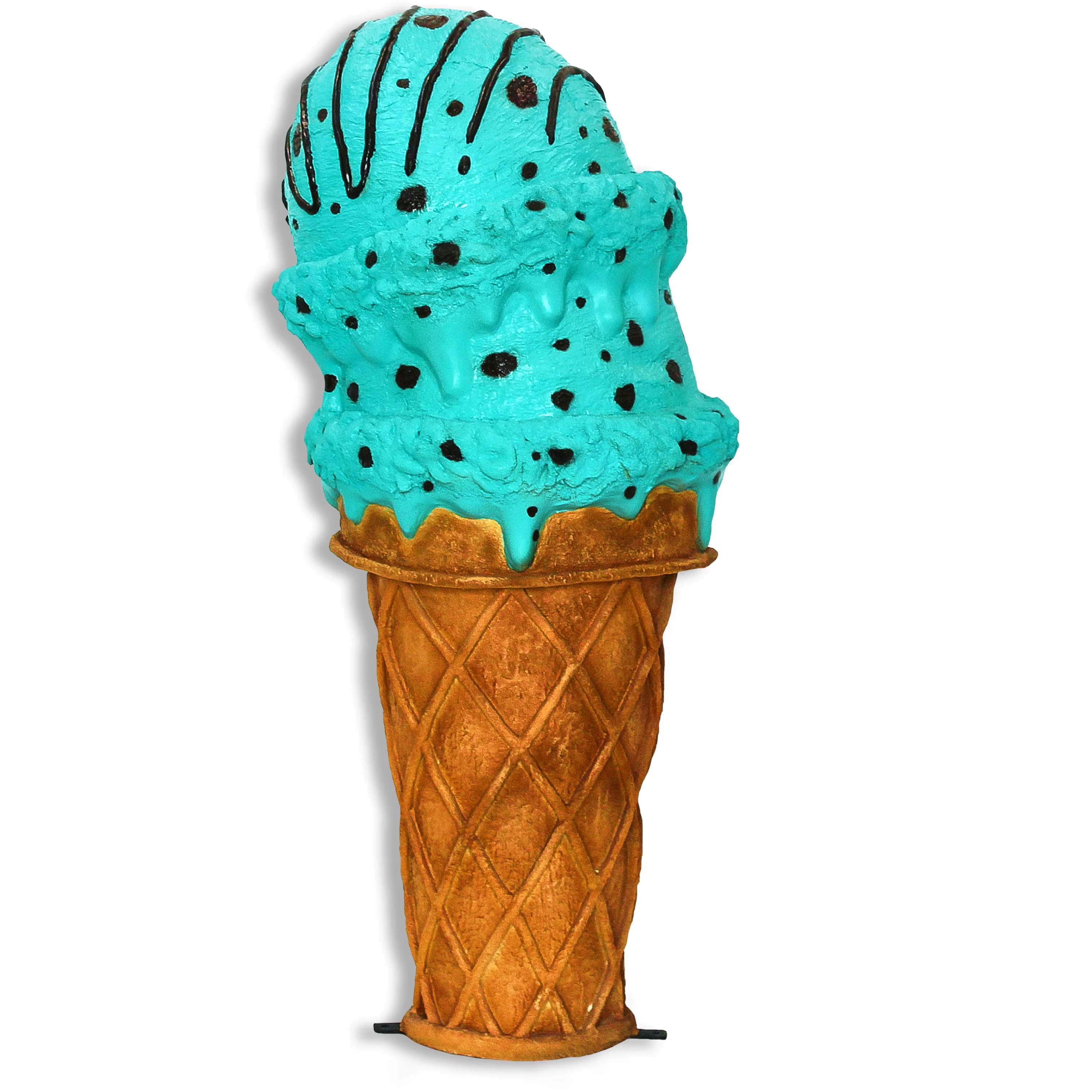 4' Double Scoop Mint Chocolate Ice Cream Cone - Image 2