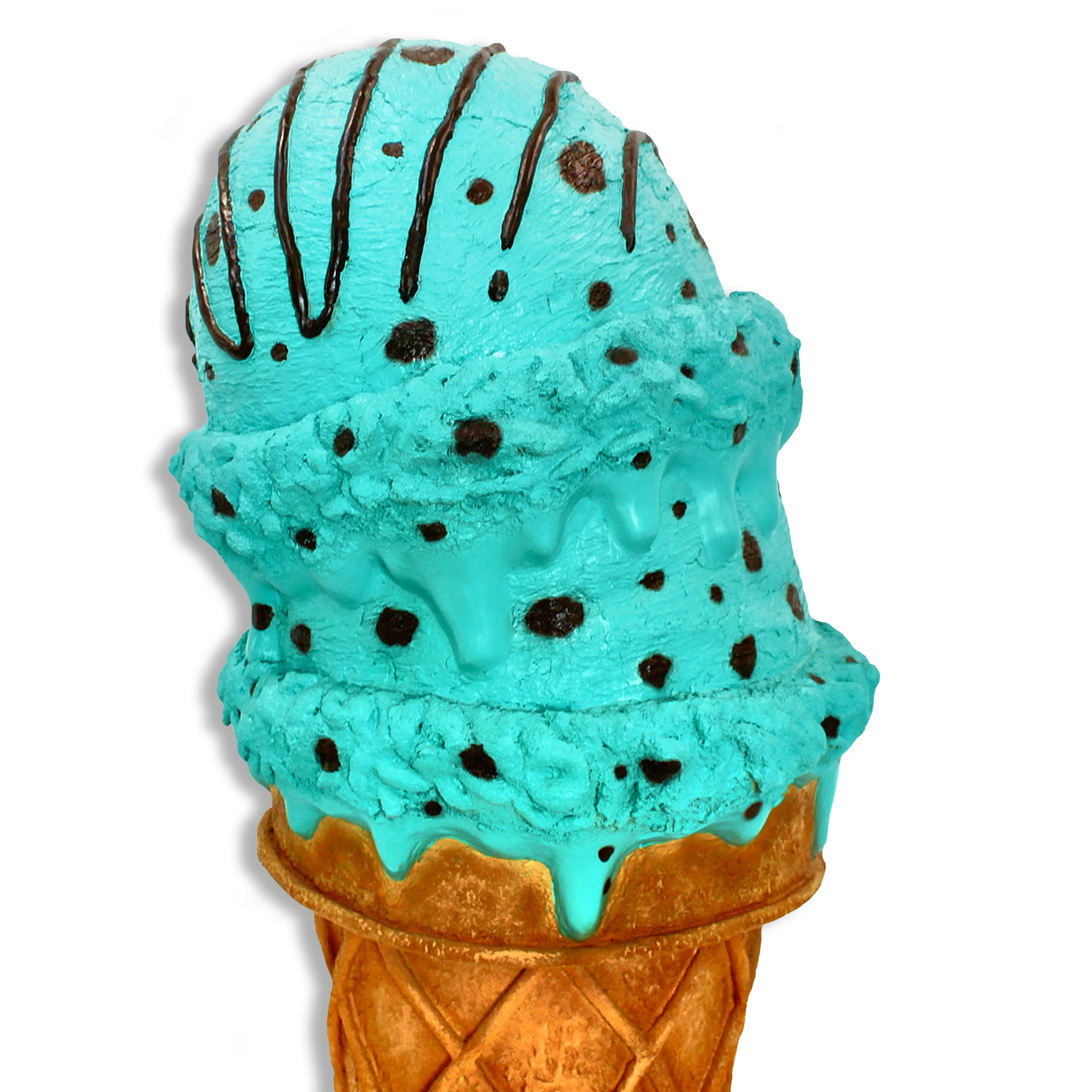 4' Double Scoop Mint Chocolate Ice Cream Cone - Image 6