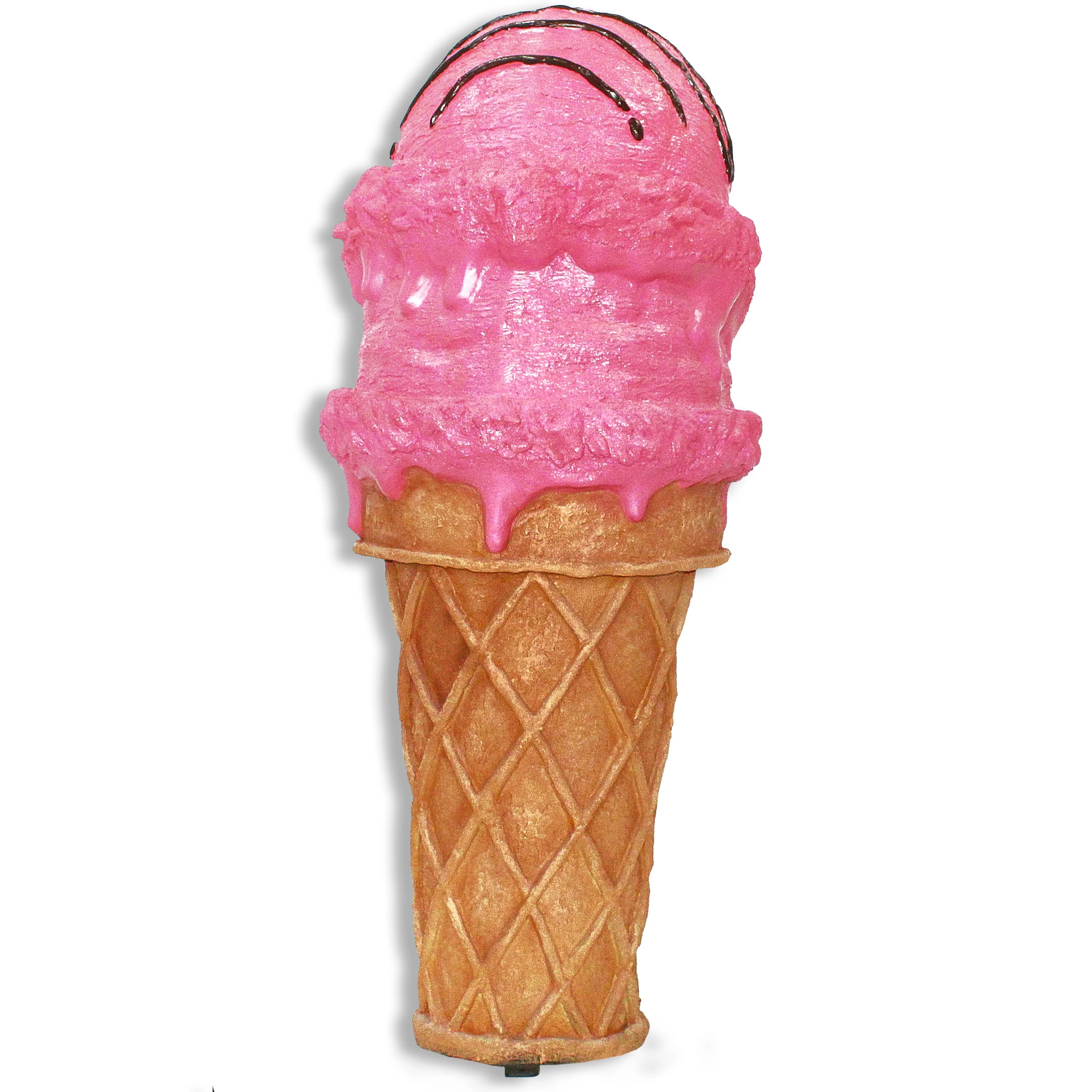 4' Double Scoop Strawberry Ice Cream Cone - Image 2