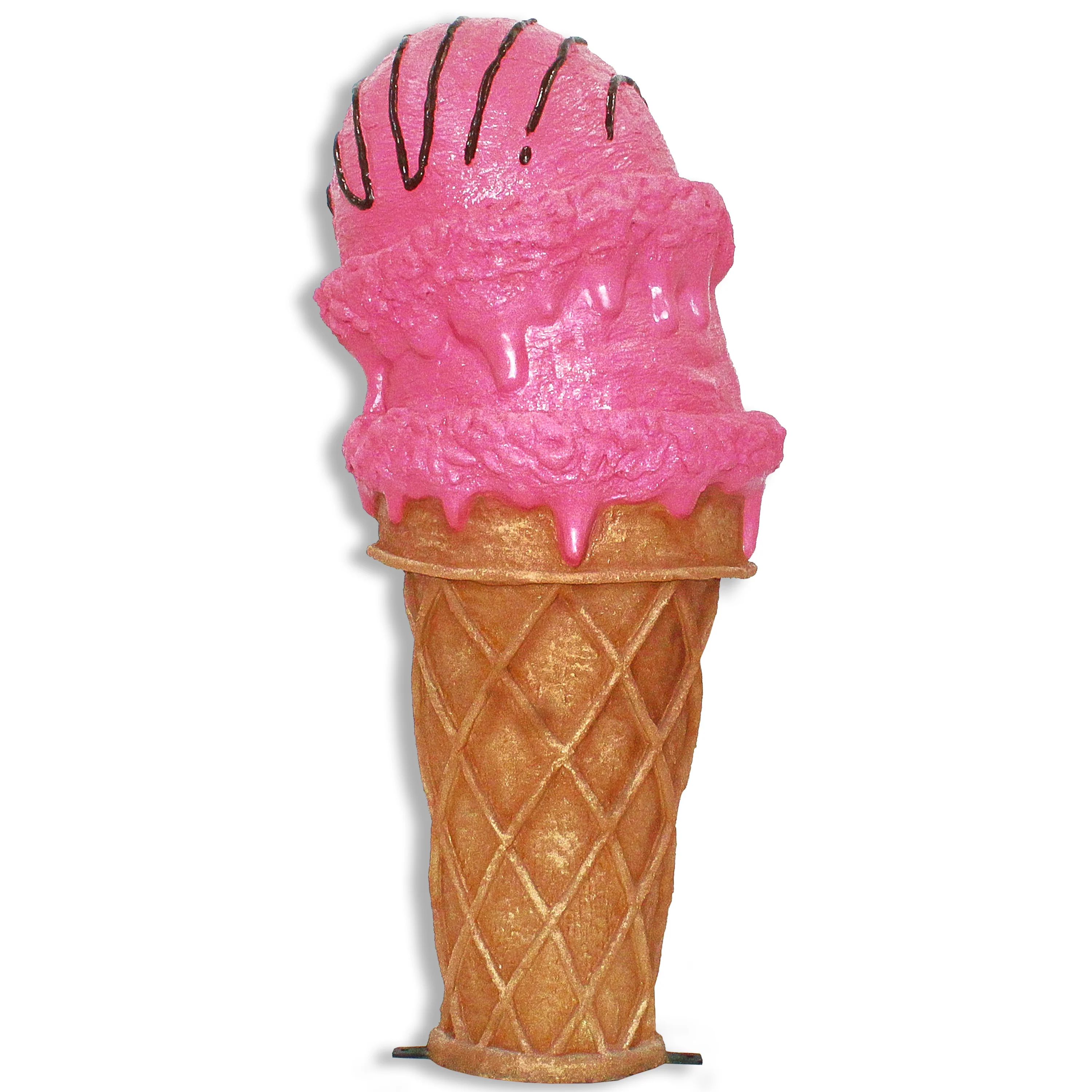 4' Double Scoop Strawberry Ice Cream Cone - Image 3
