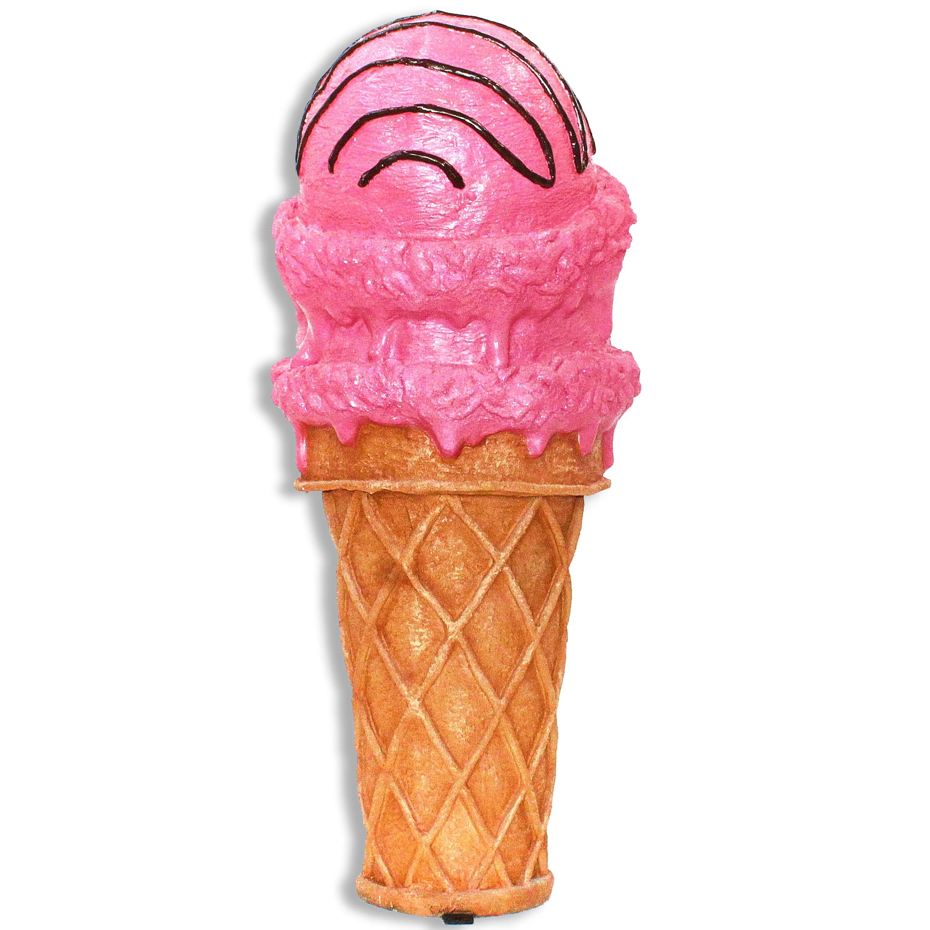 4' Double Scoop Strawberry Ice Cream Cone - Image 4