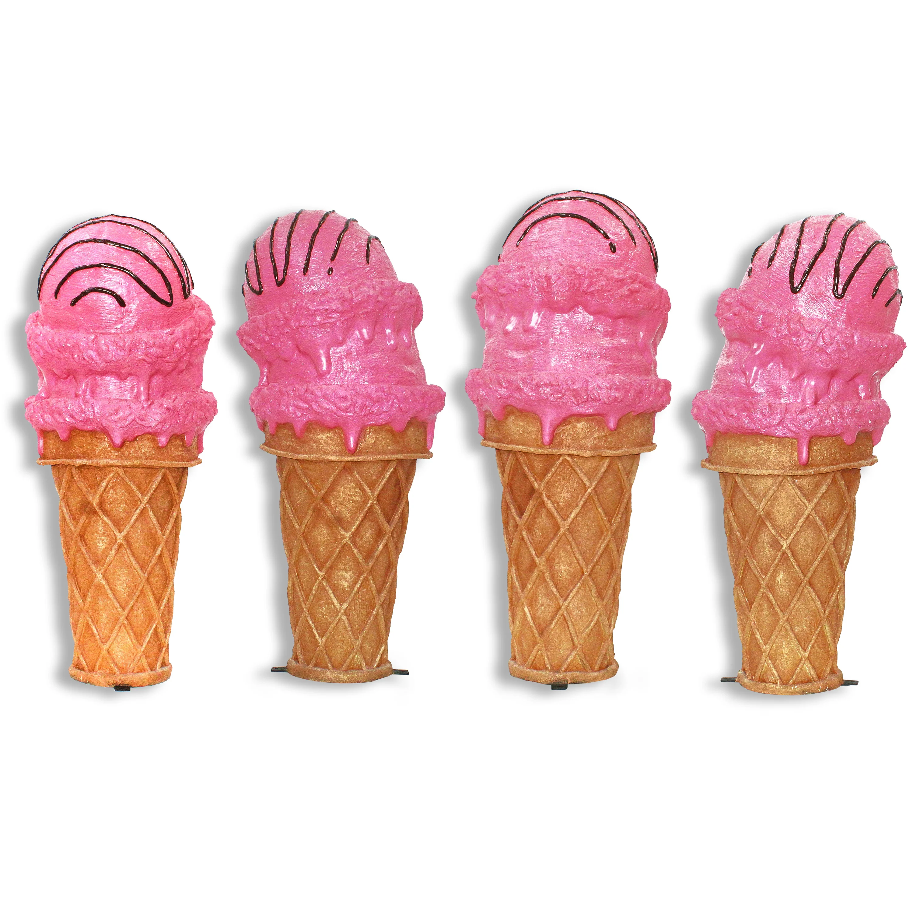 4' Double Scoop Strawberry Ice Cream Cone - Image 5