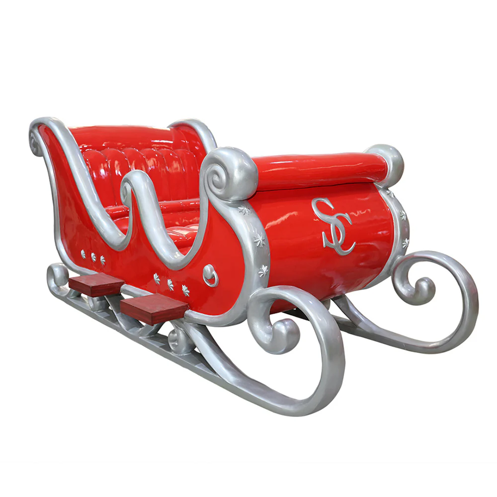 4 Person Red and Silver Sleigh - Image 3