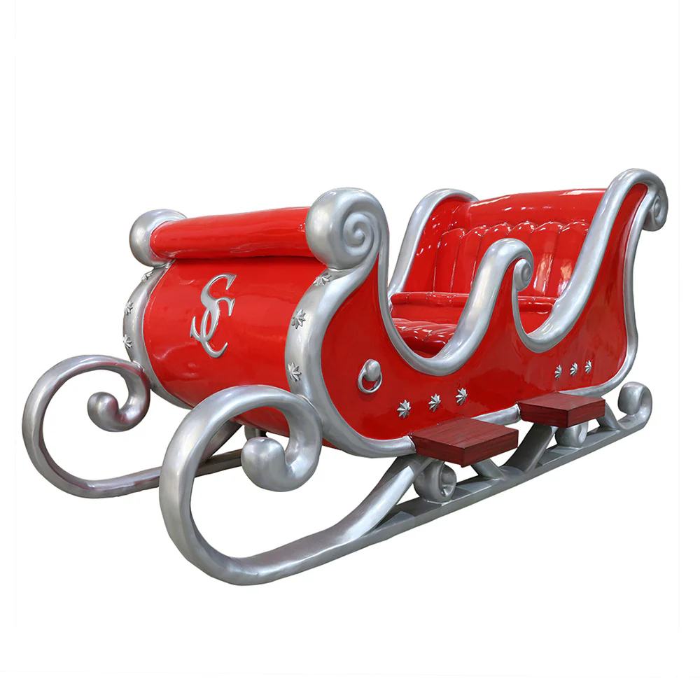 4 Person Red and Silver Sleigh - Image 4