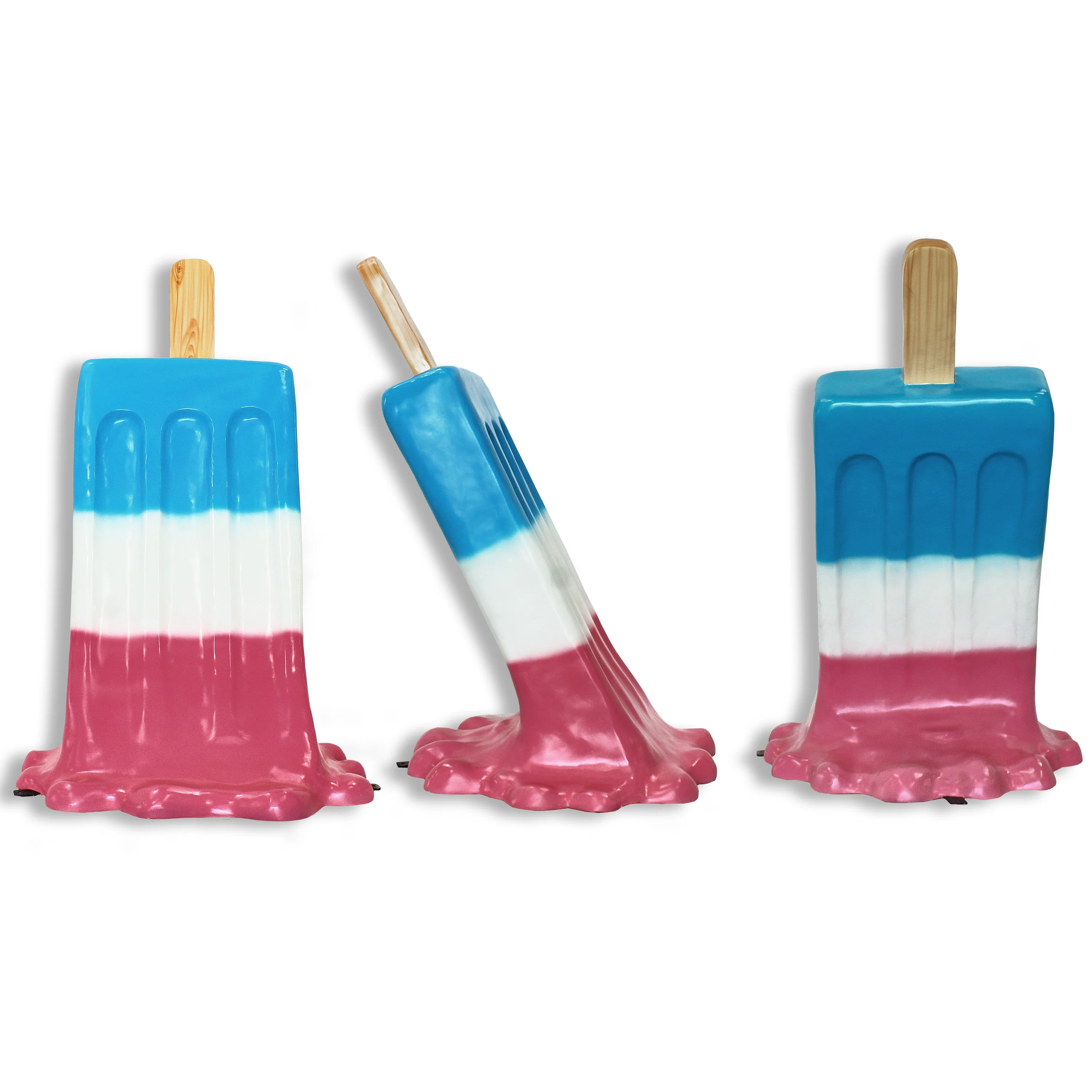 4' Pink, White and Blue Melting Popsicle - Image 4
