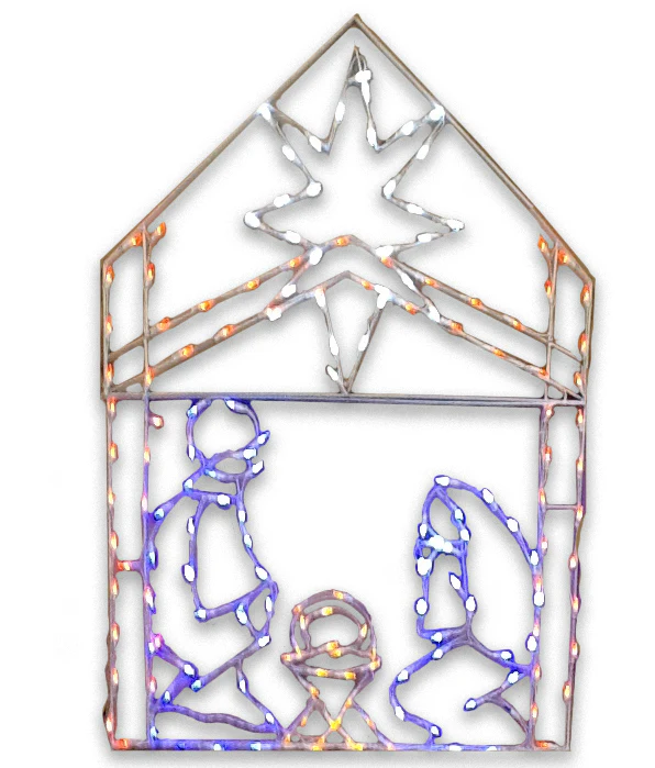 5.5' Iron Frame Nativity Scene with Lights - Image 2