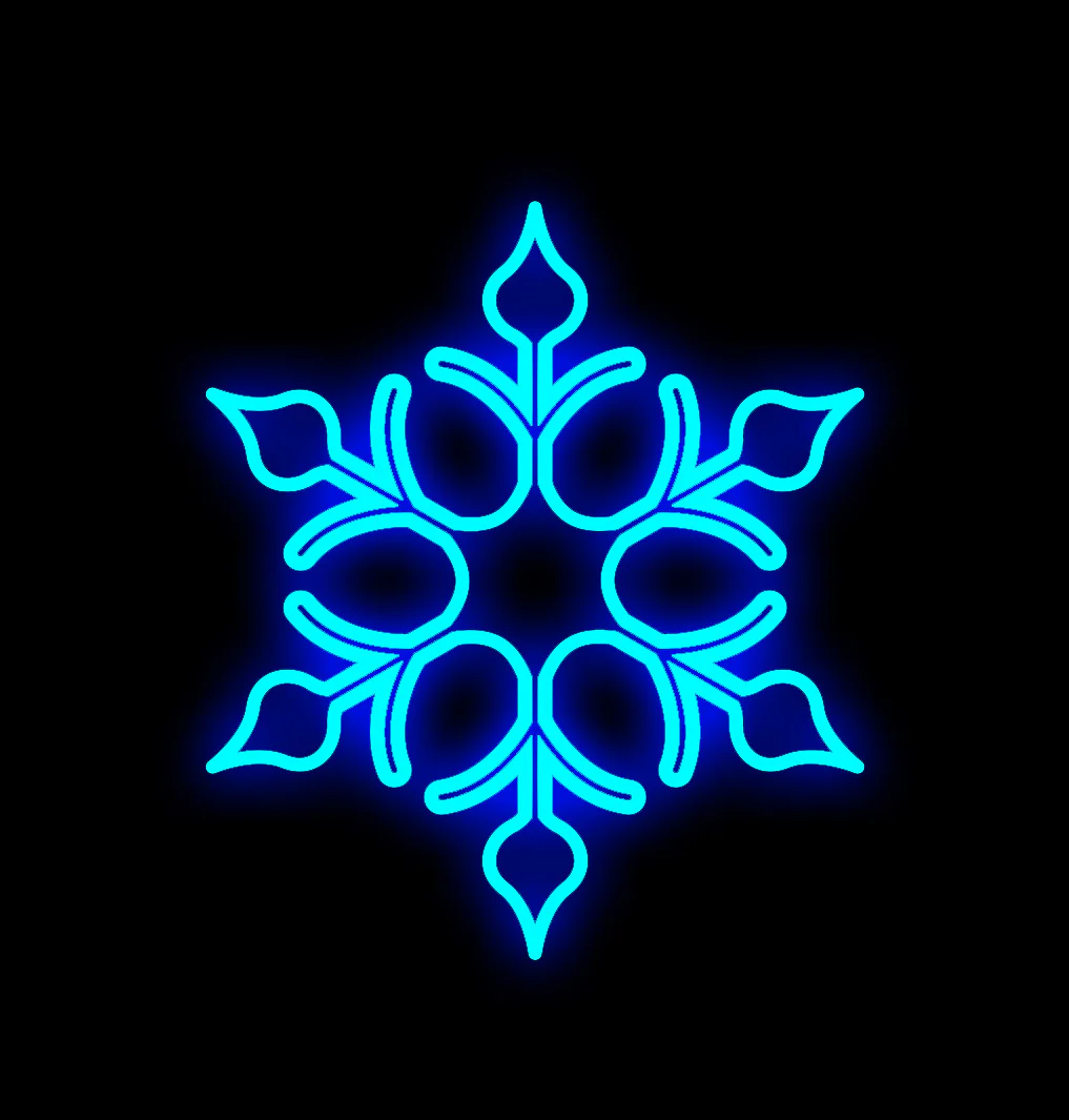 5' Blue LED Snowflake