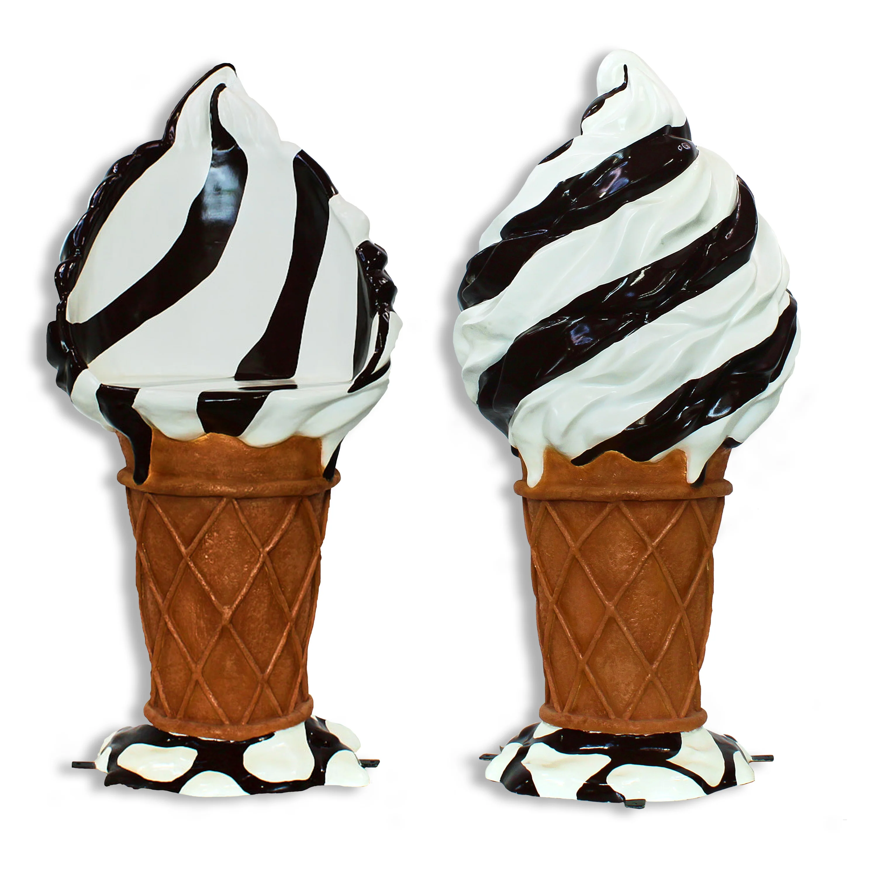 5' Chocolate and Vanilla Ice Cream Cone Bar Chair - Image 3