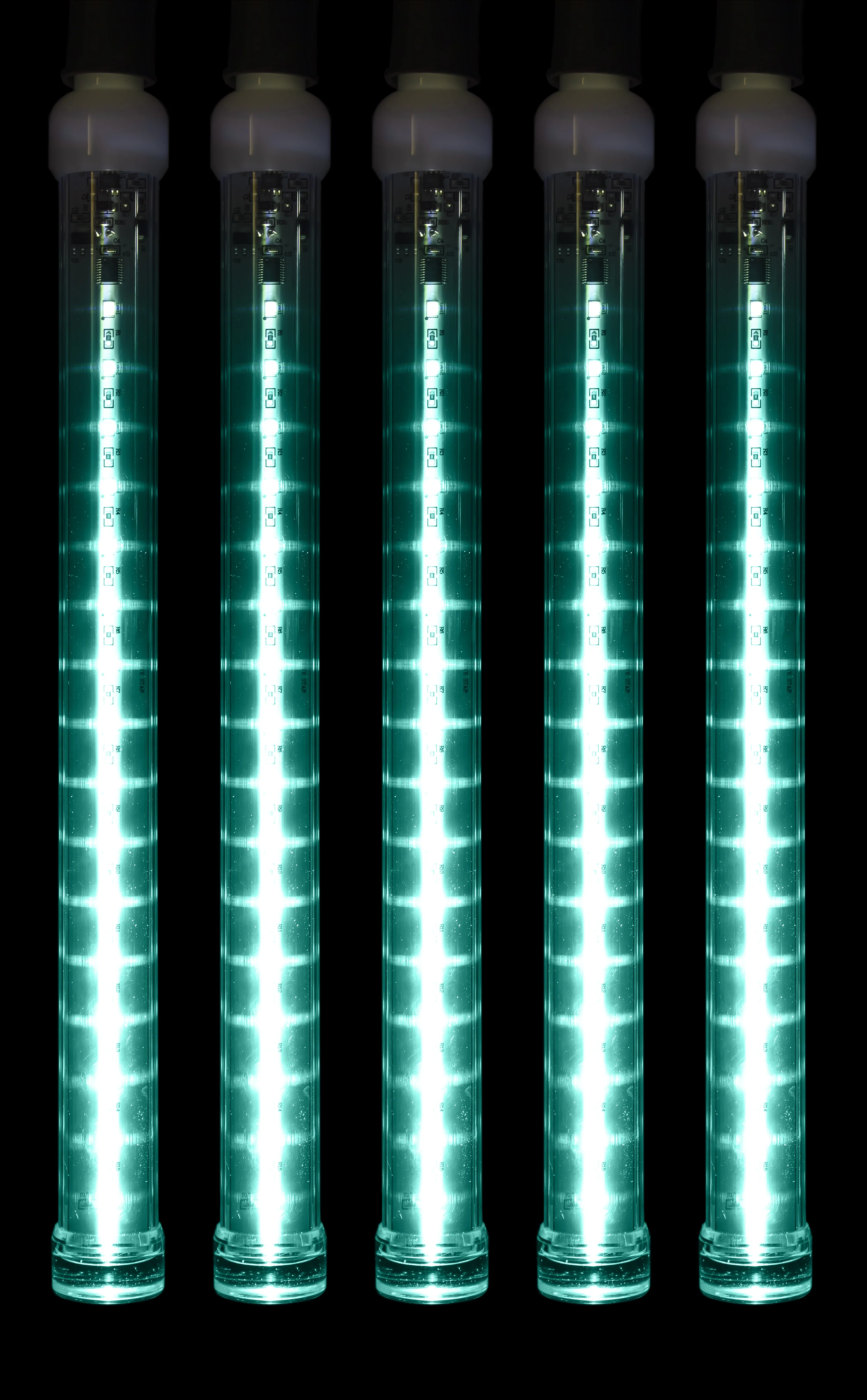 5 Pack 12'' Teal LED Snowfall Strobe Light