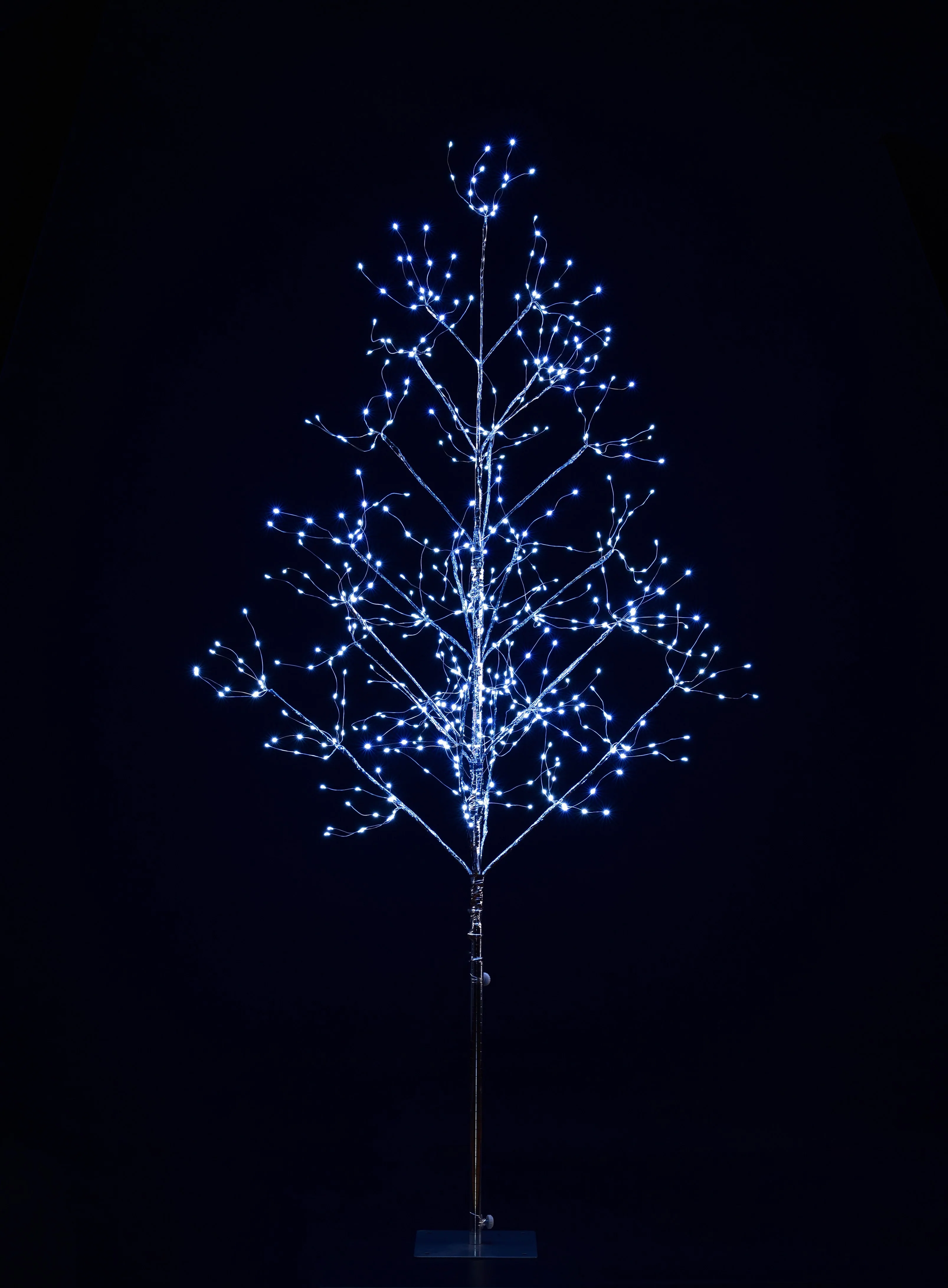 5' Pure White LED Silver Branch Tree