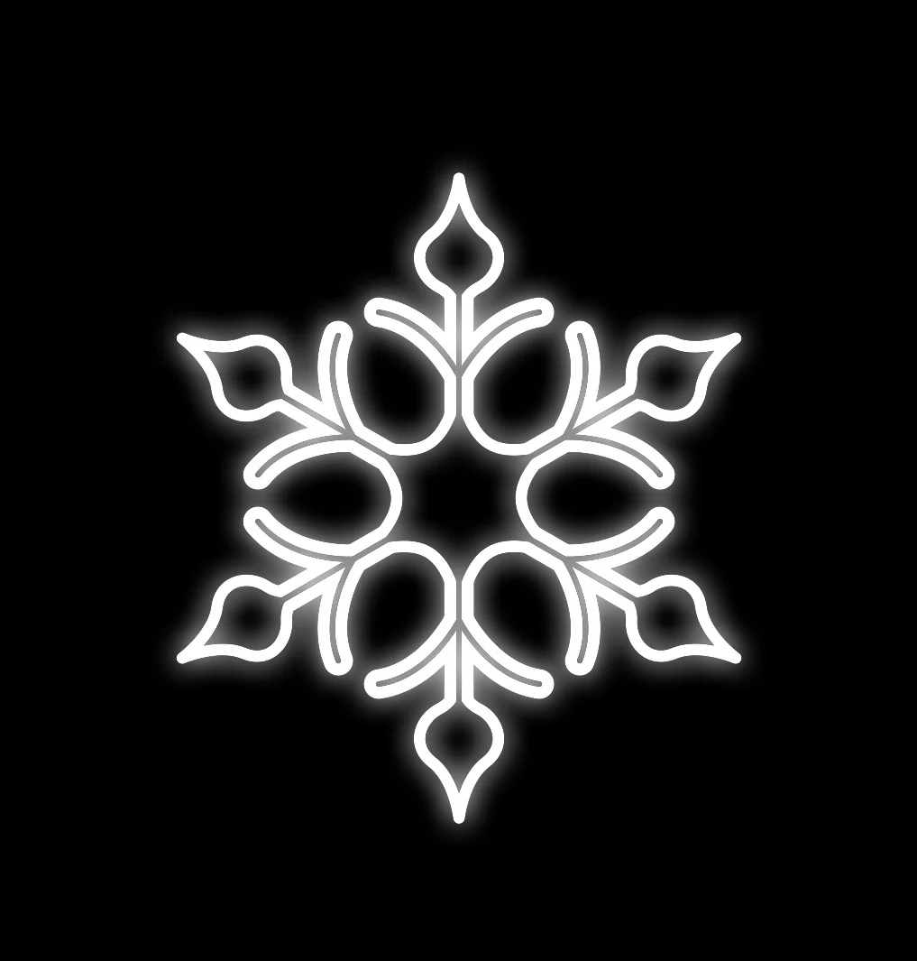 5' Pure White LED Snowflake