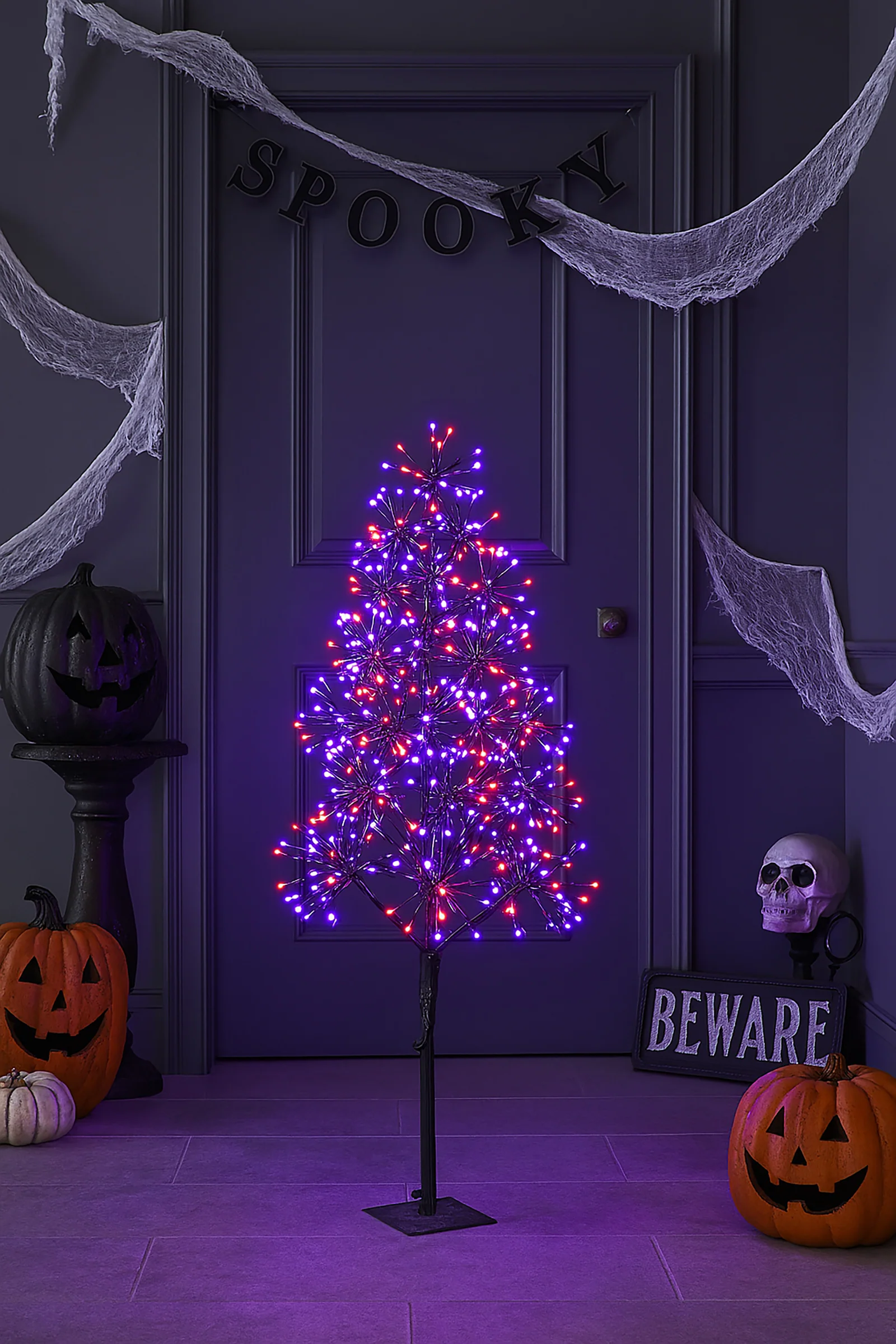 5' Purple and Orange LED Tree - Image 5