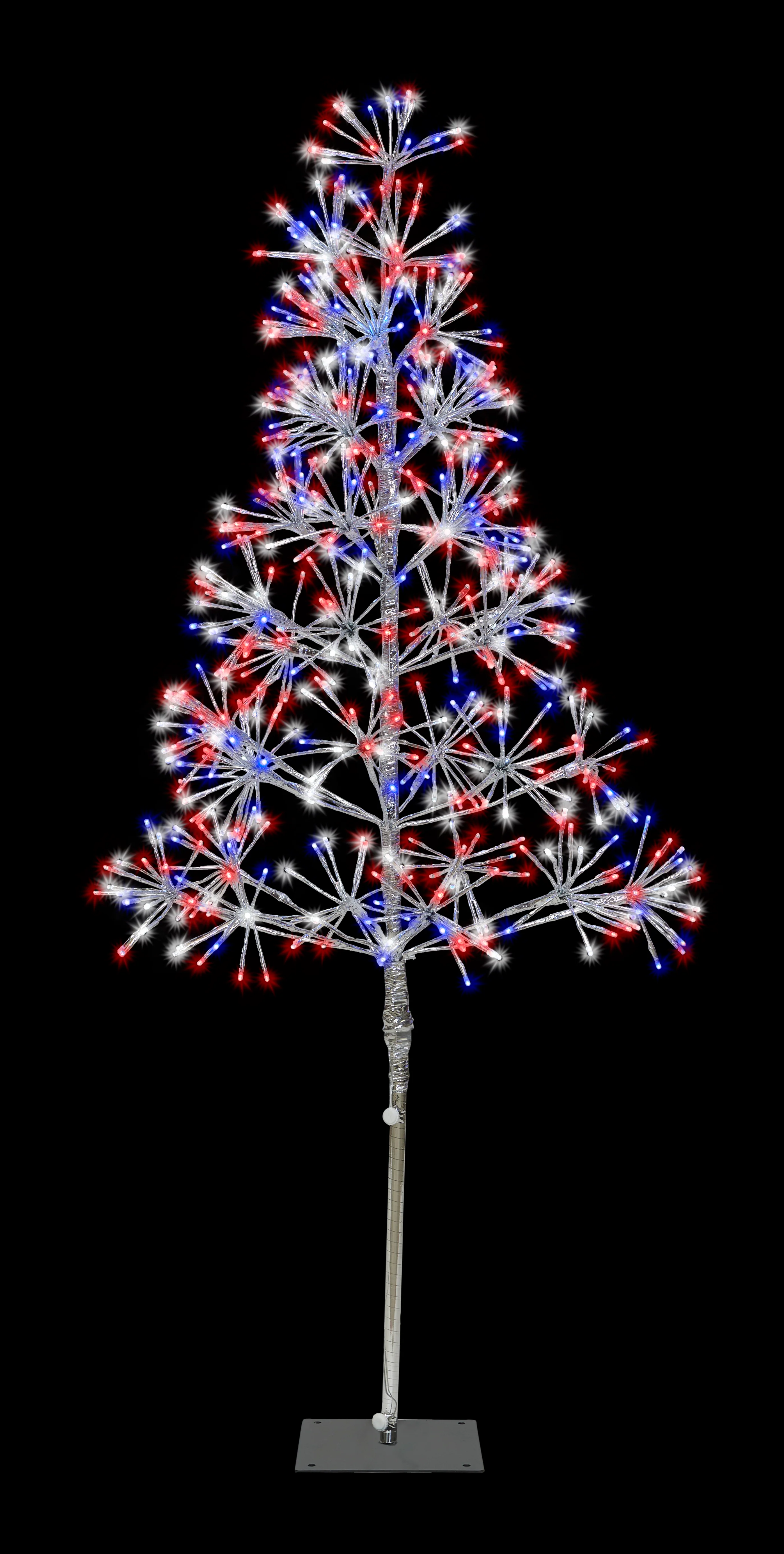 5' Red, White and Blue Silver Tree - Image 3