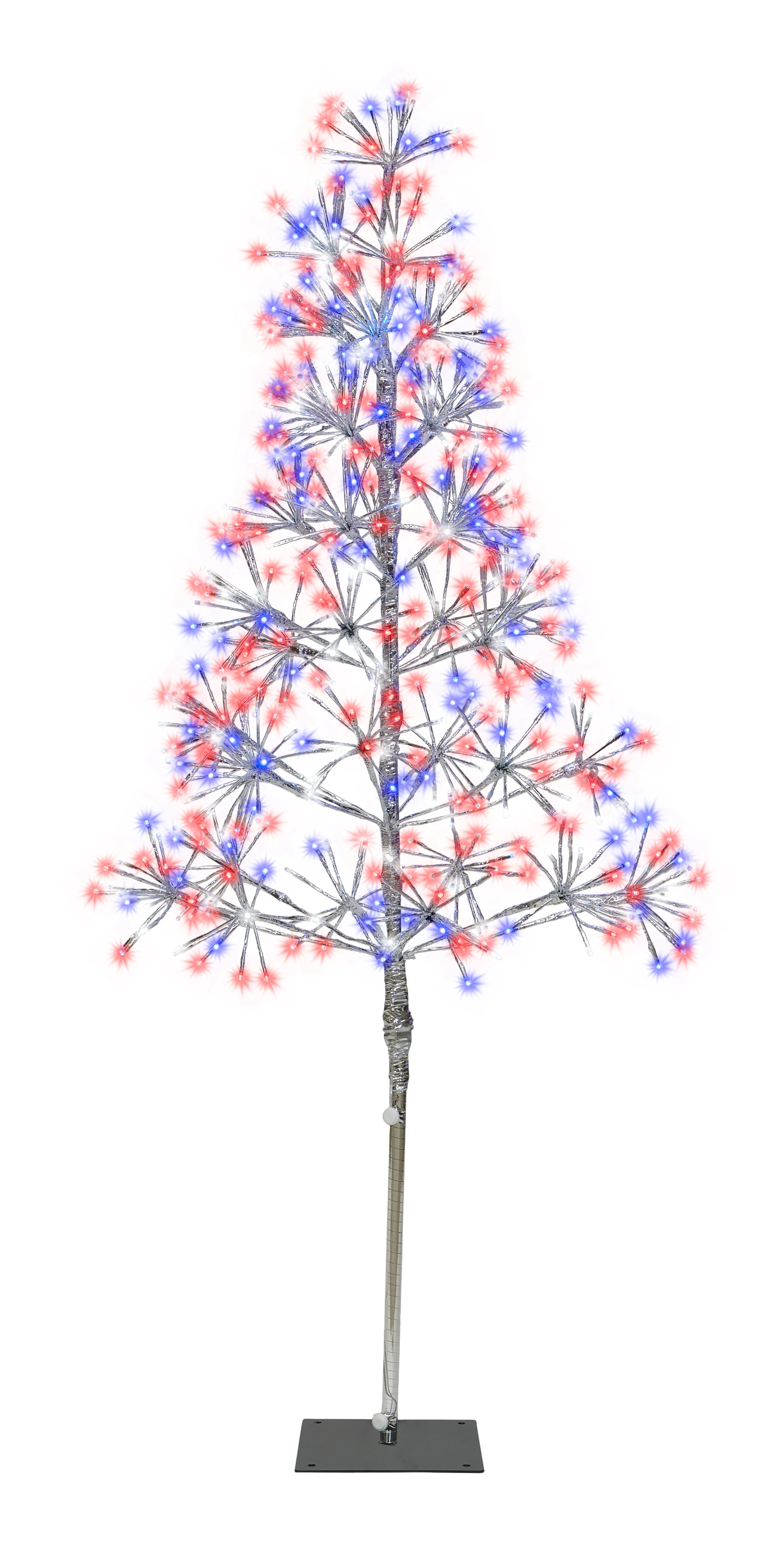 5' Red, White and Blue Silver Tree - Image 4