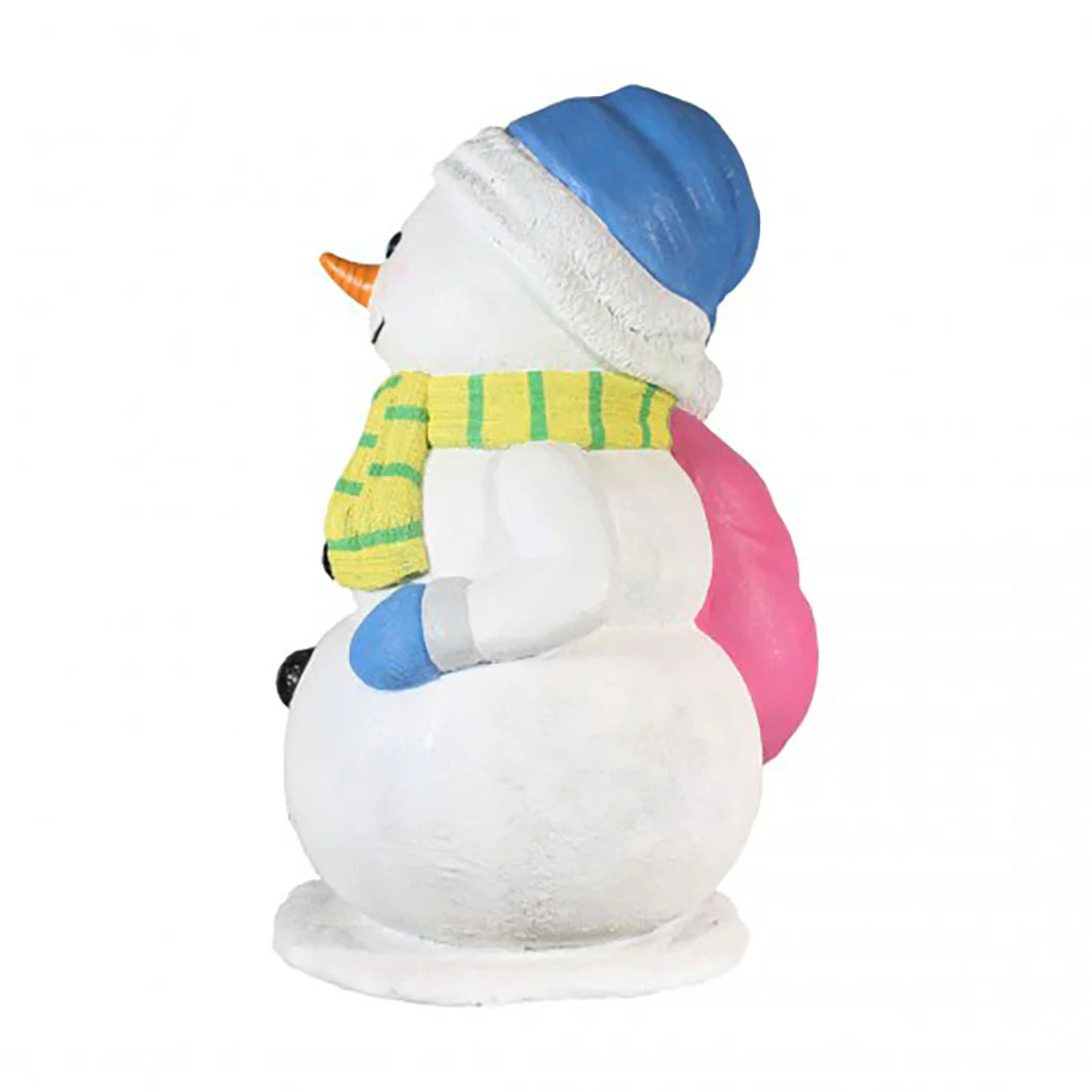 5' Snowman with Pink Sack - Image 4
