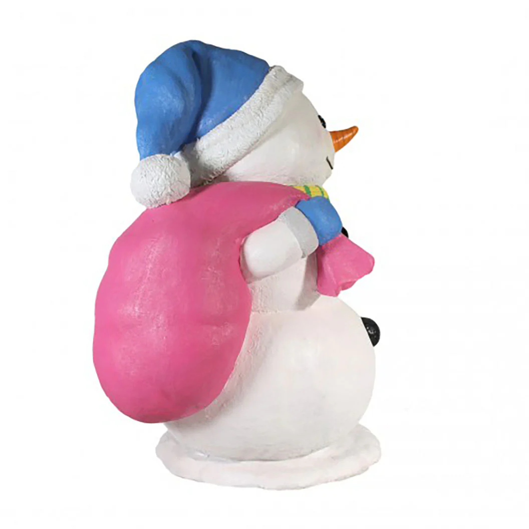5' Snowman with Pink Sack - Image 5