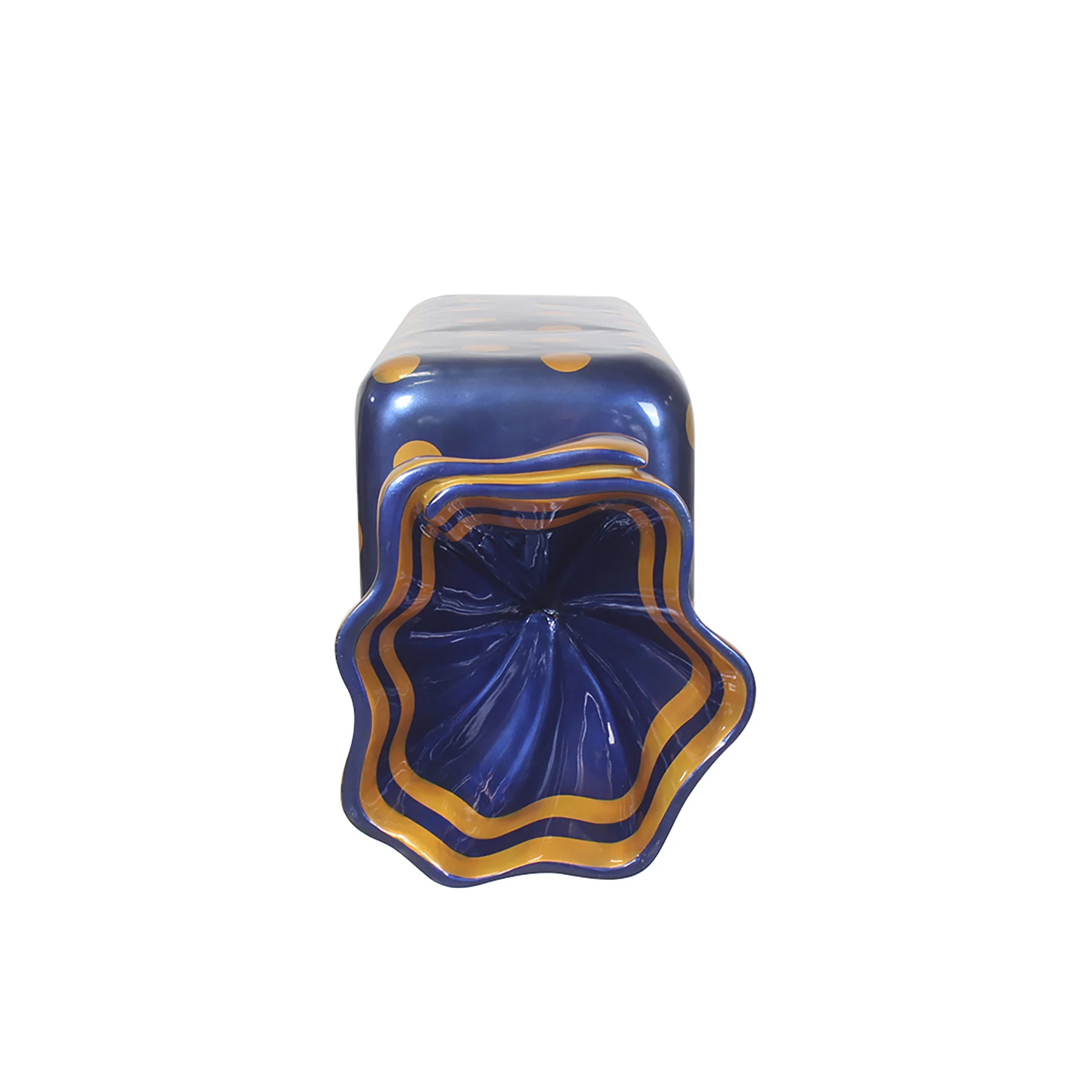 5' Wrapped Rectangle Candy with Navy Blue Wrapper with Orange Polka Dots - Image 3