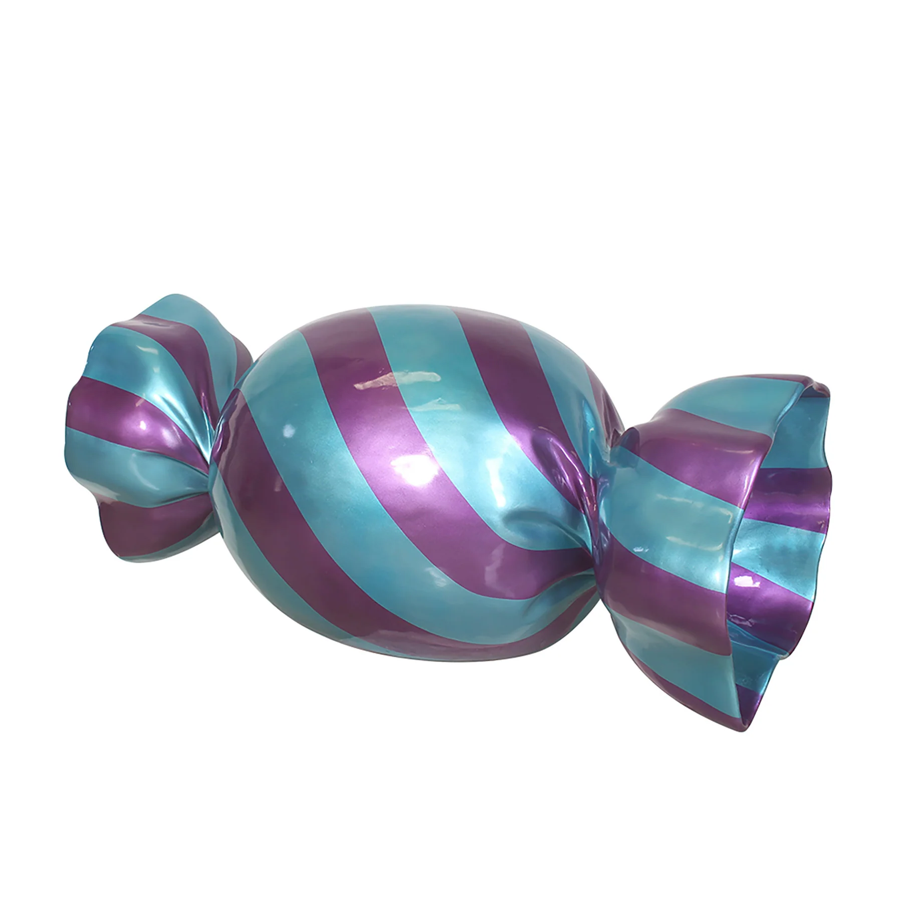 5' Wrapped Rectangle Candy with Purple Wrapper with Blue Stripes - Image 2