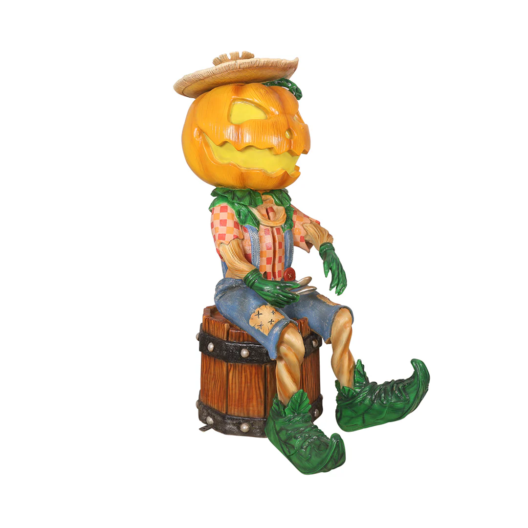 5'7" Tall Pumpkin Scarecrow Playing the Spoons - Image 4