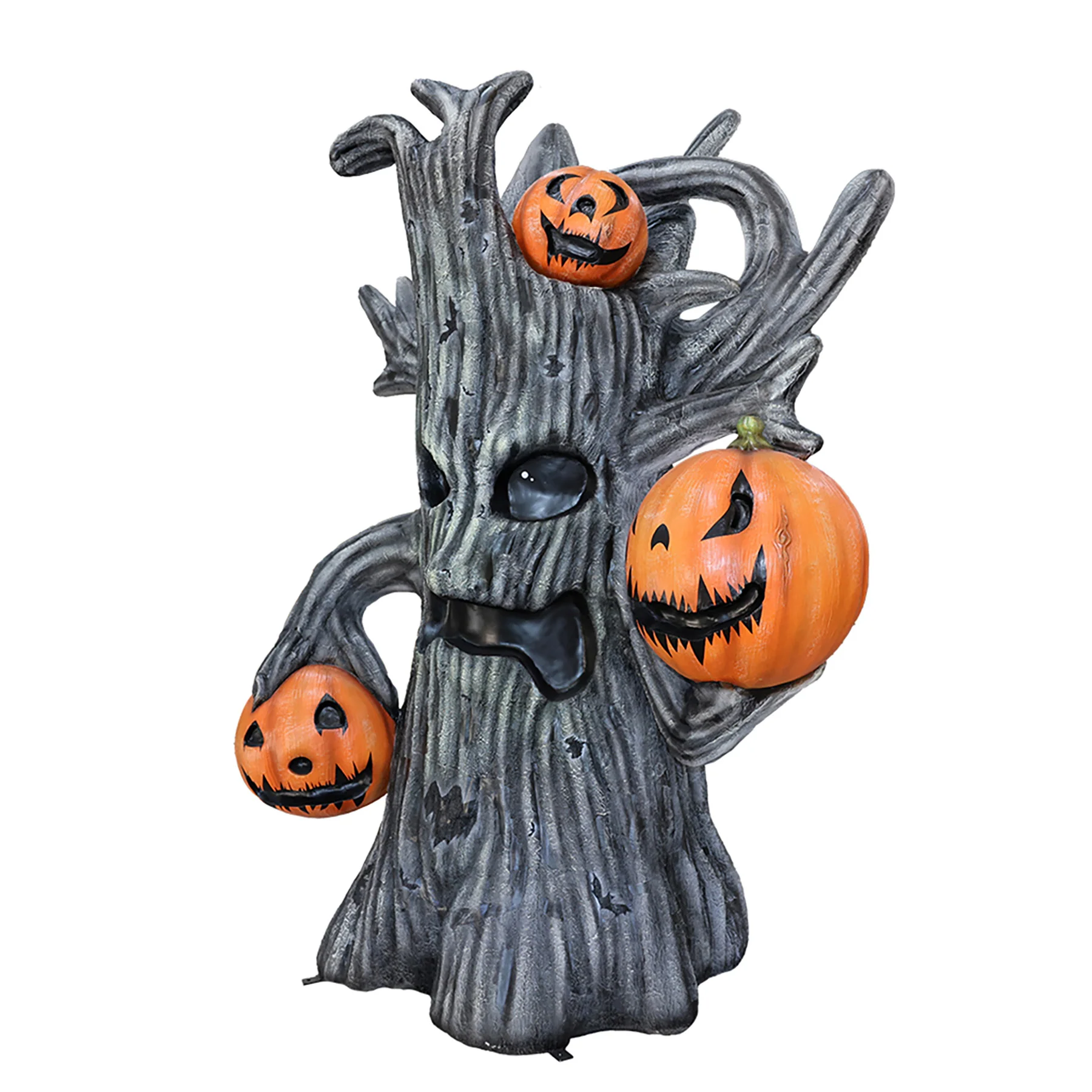 8' Spooky tree with pumpkins - Image 3