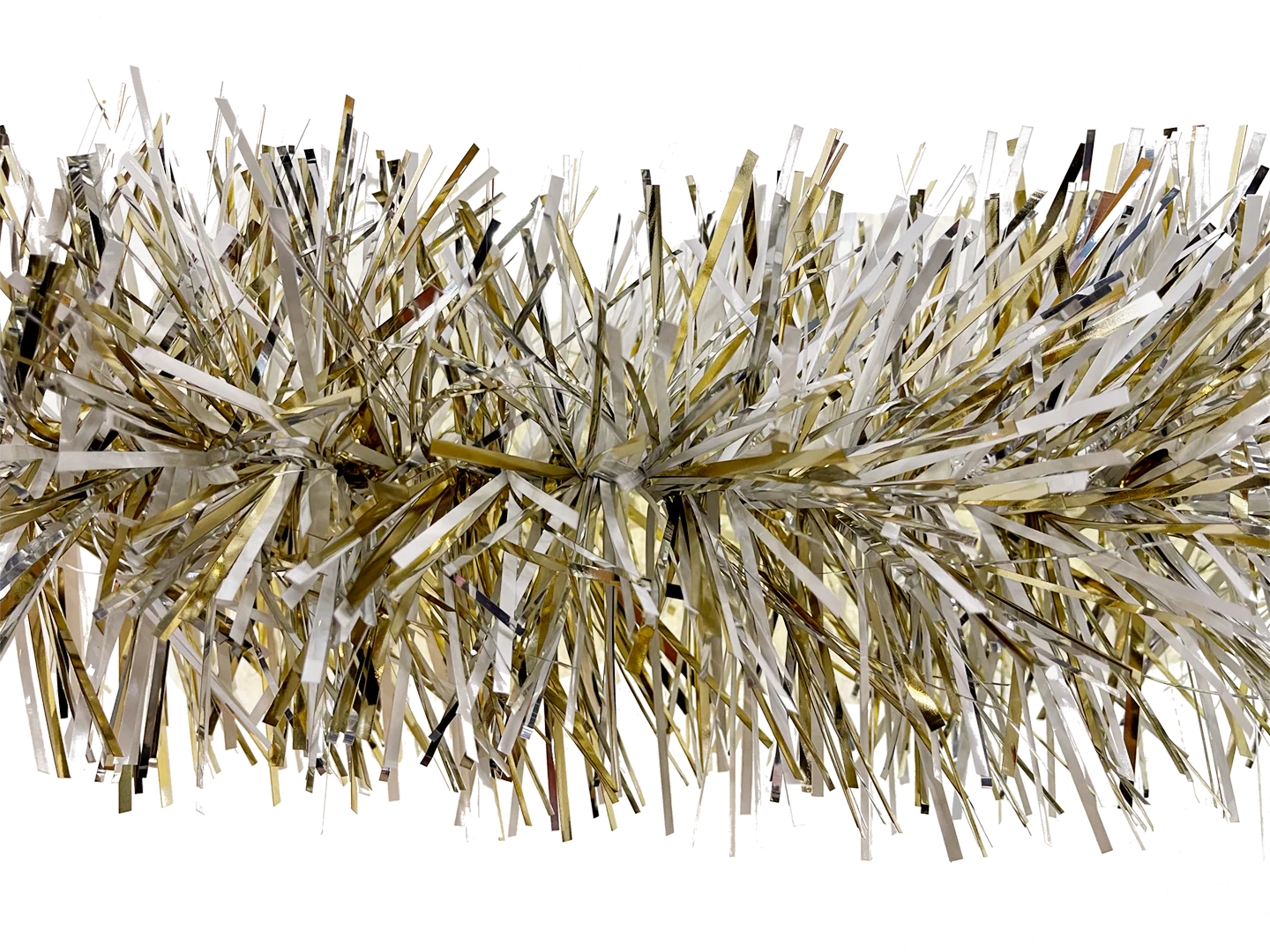 6" Gold, Silver, and White Stuffed Garland 20' Long