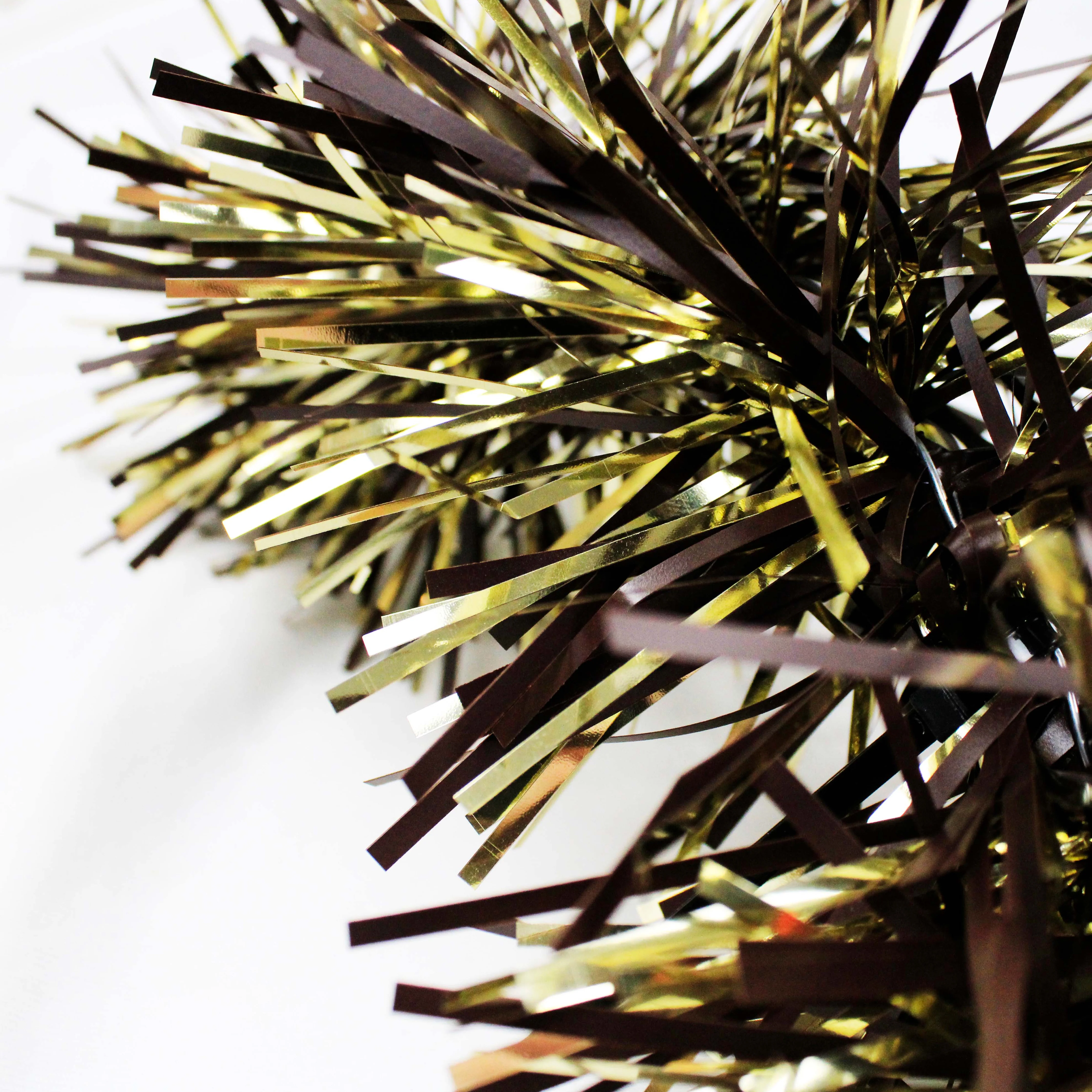 6" Metallic Gold Matte Brown Garland 20' Section