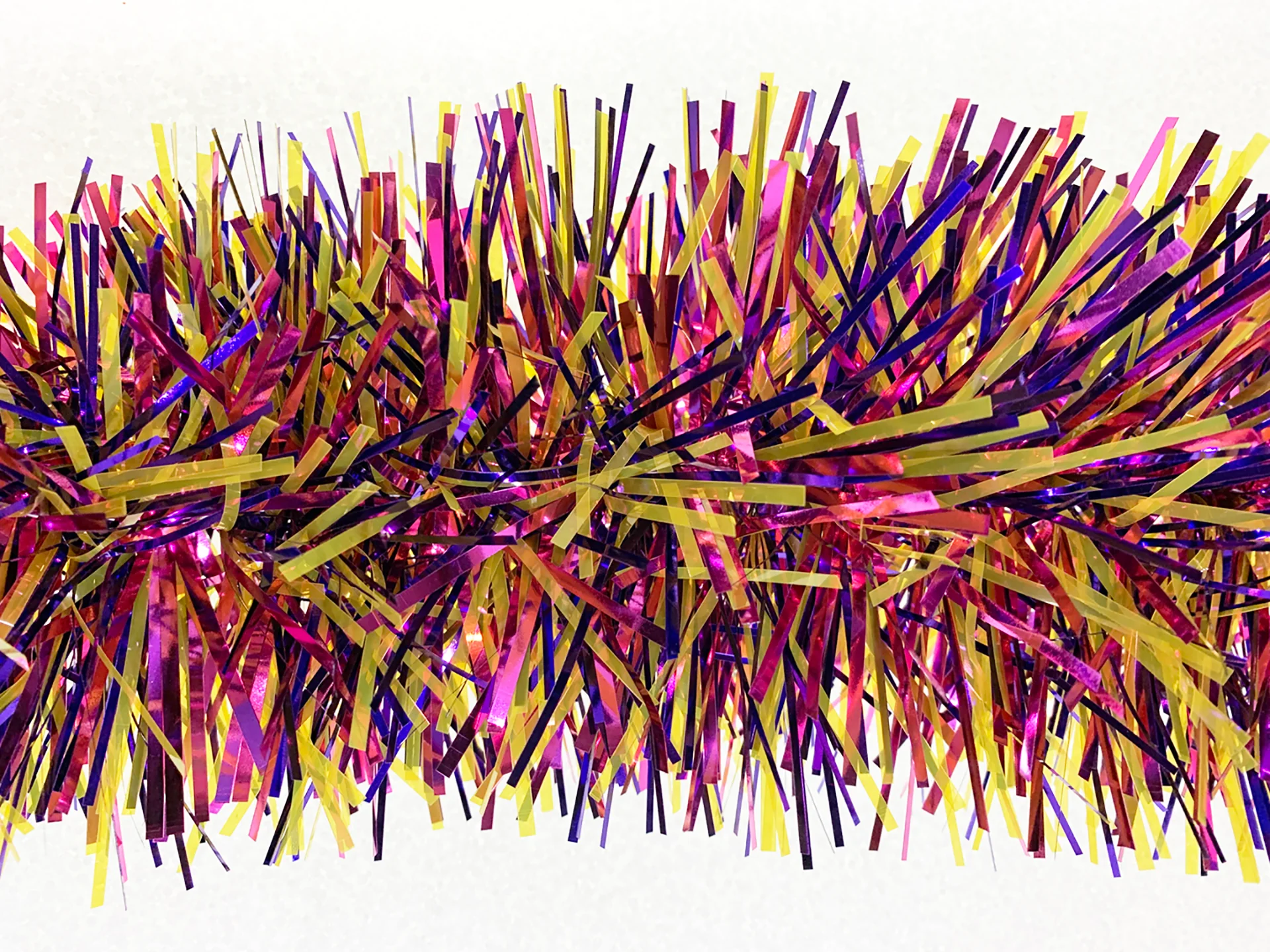 6" Metallic Purple, Pink and Translucent Yellow Garland 20' Sections