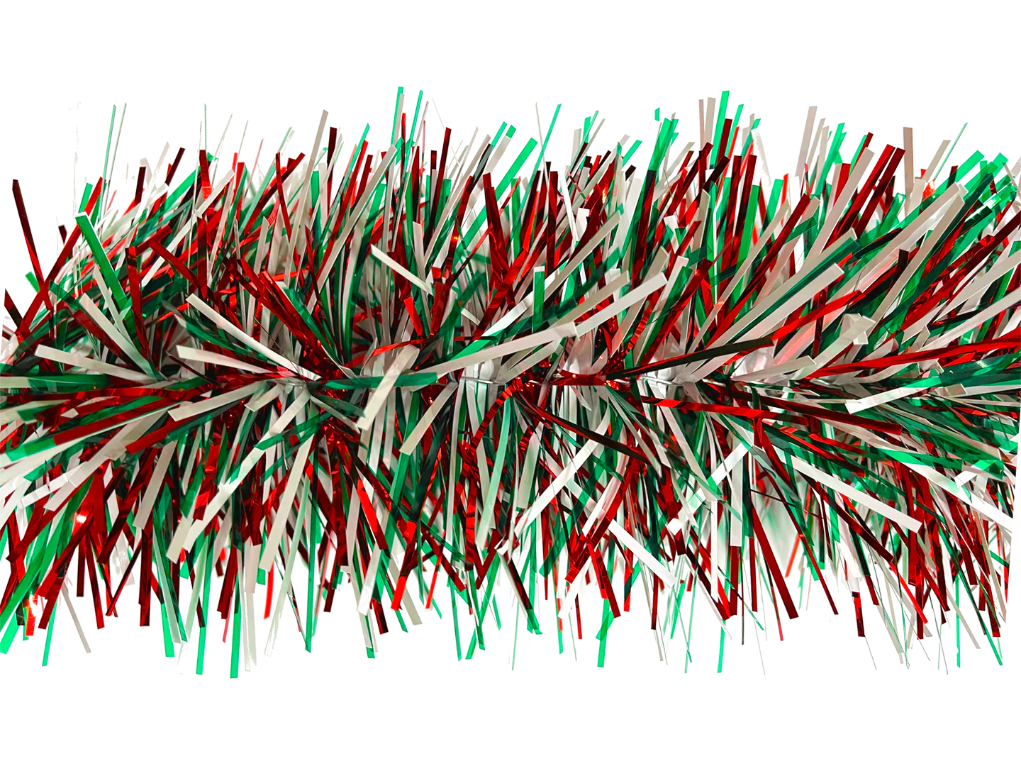 6" Metallic Red Translucent Green Matte White Garland 20' Sections